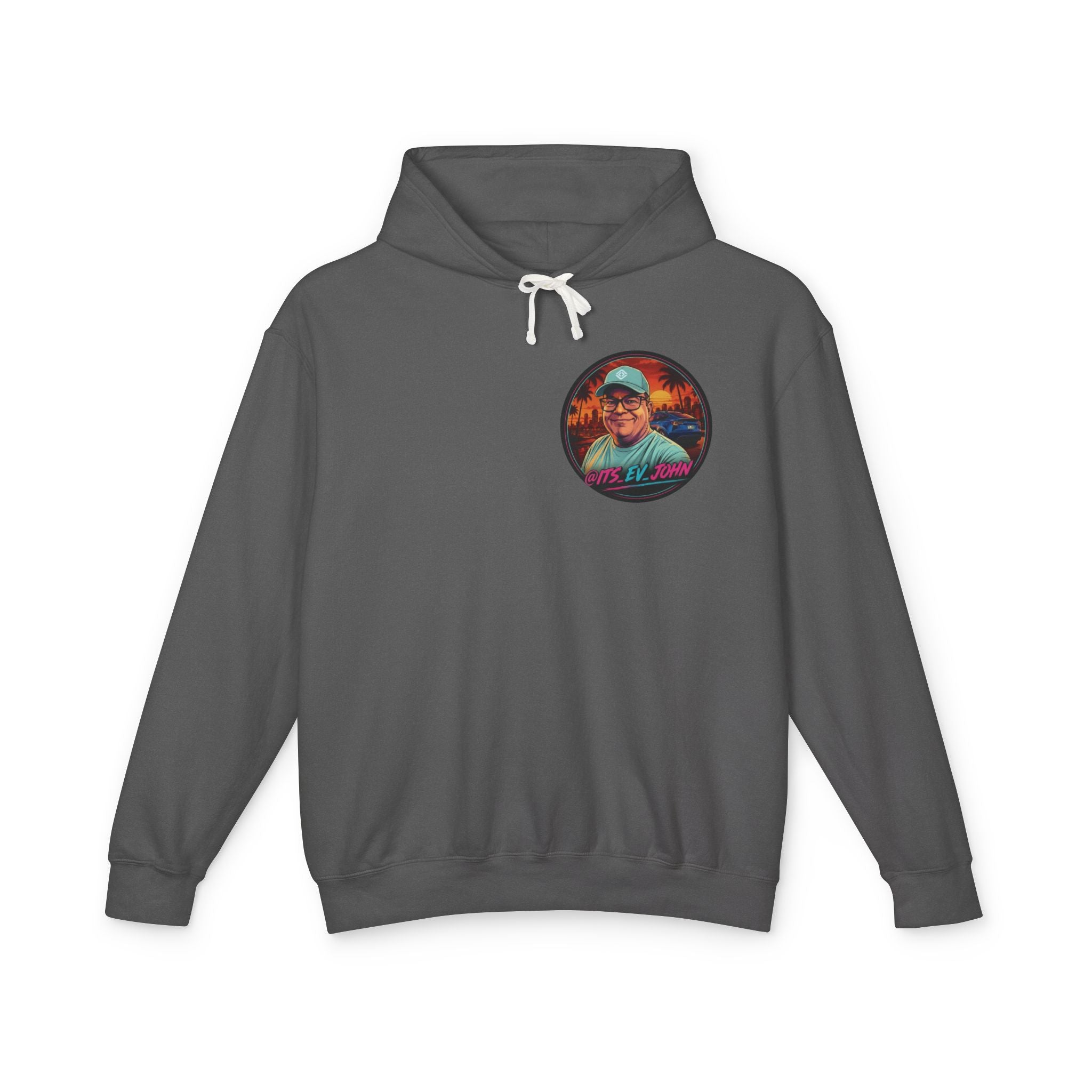 @Its_EV_John Hoodie — "Good Vibes. Full Charge."  Pullover (no pockets)