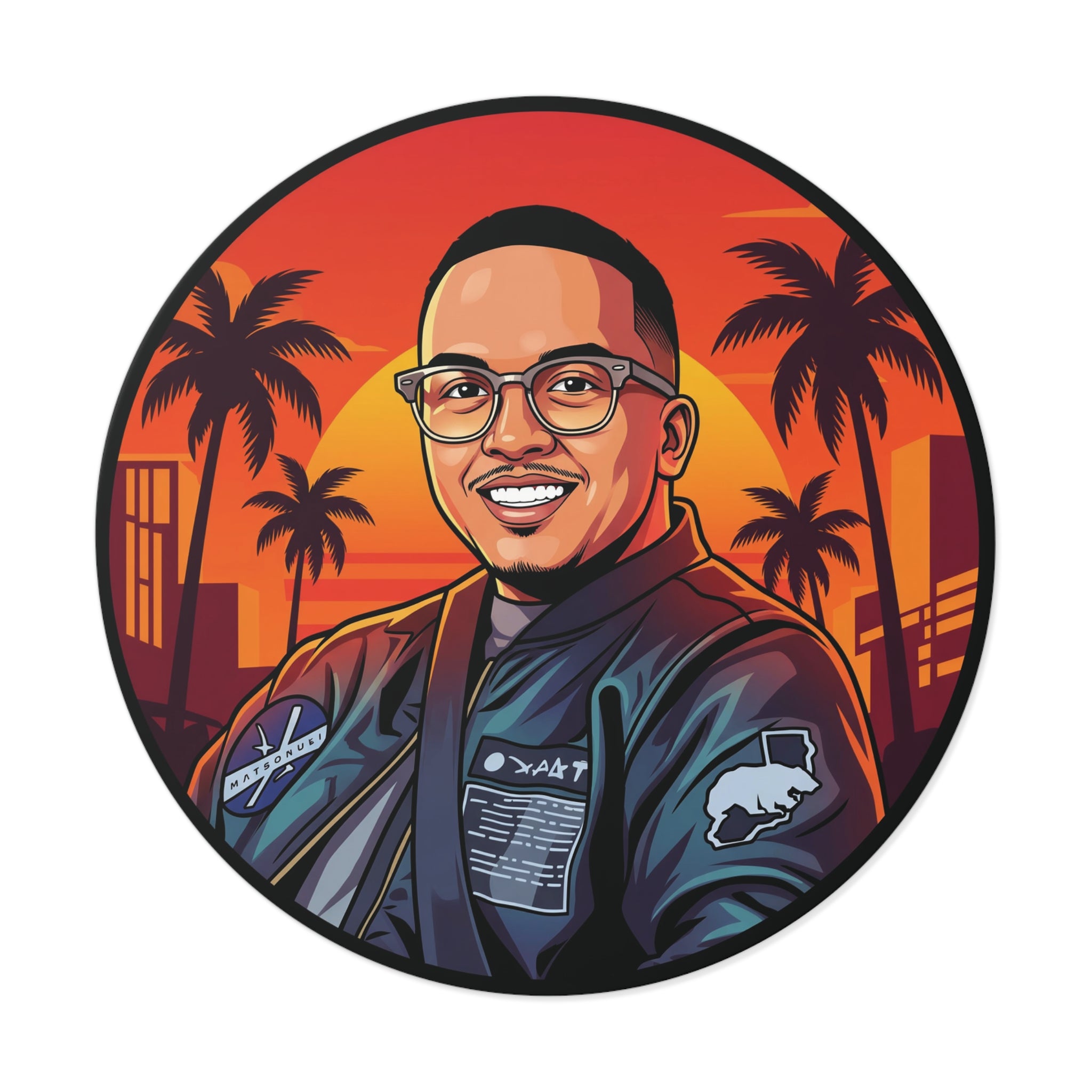 Round Vinyl Sticker — @that1evguyjay