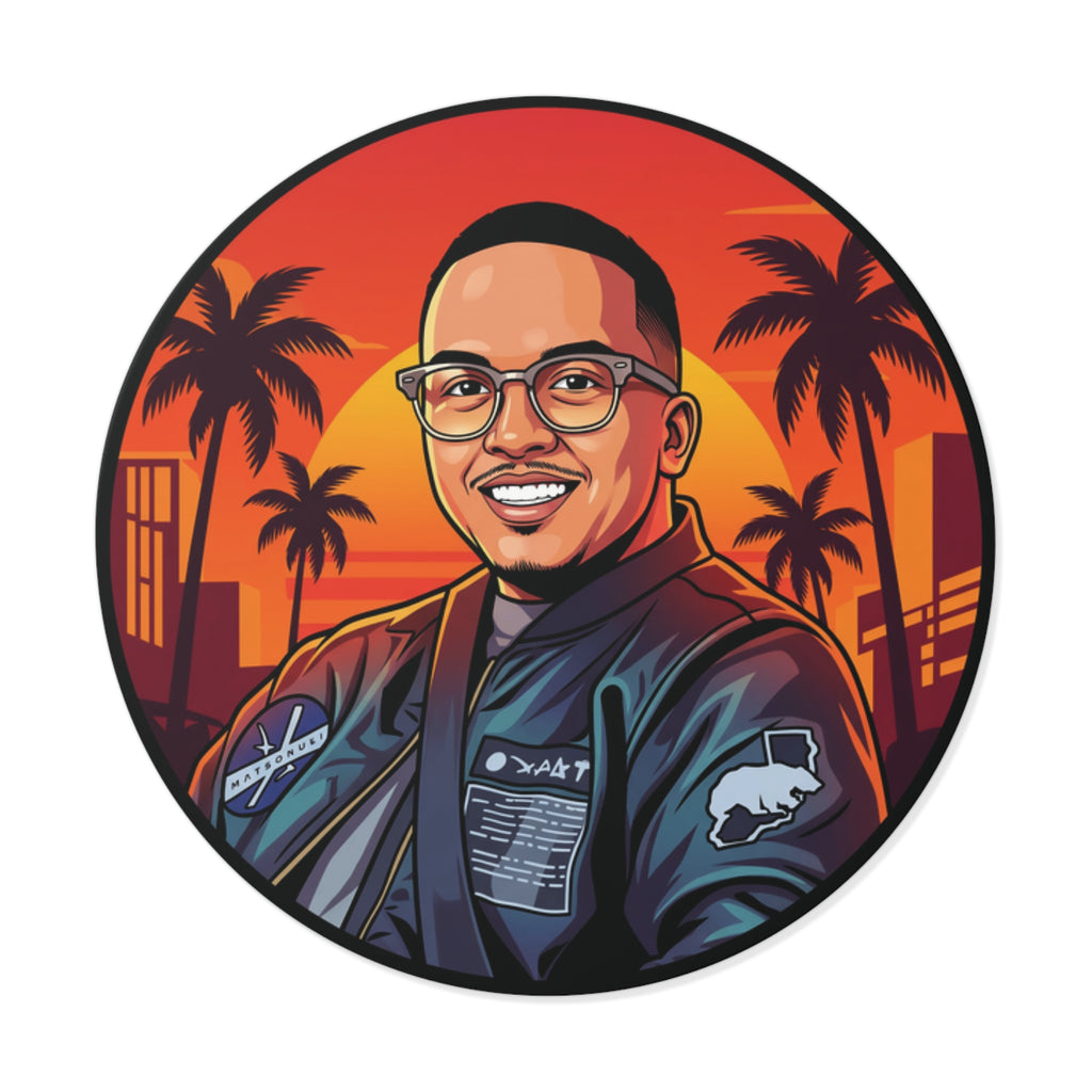 Round Vinyl Sticker — @that1evguyjay