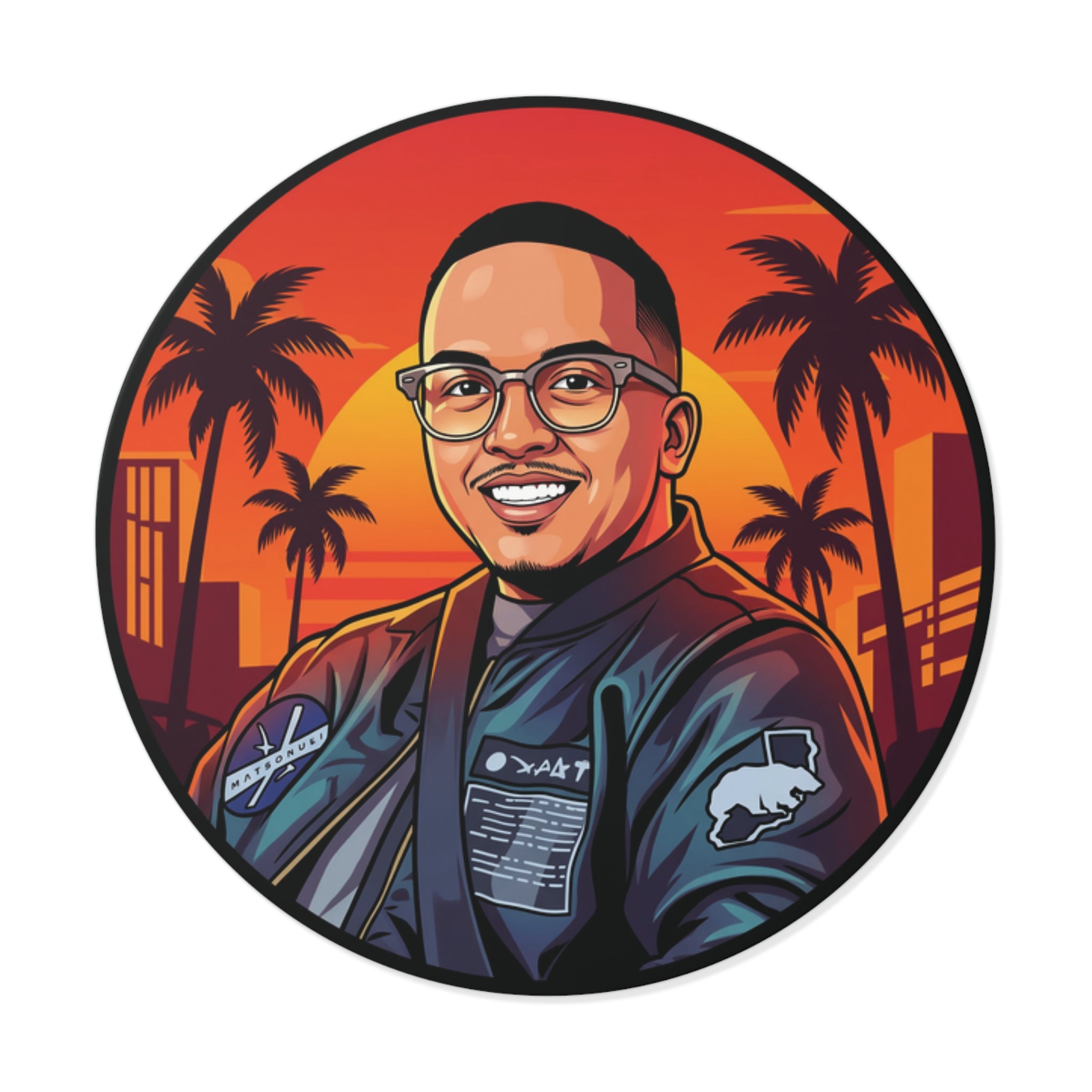 Round Vinyl Sticker — @that1evguyjay