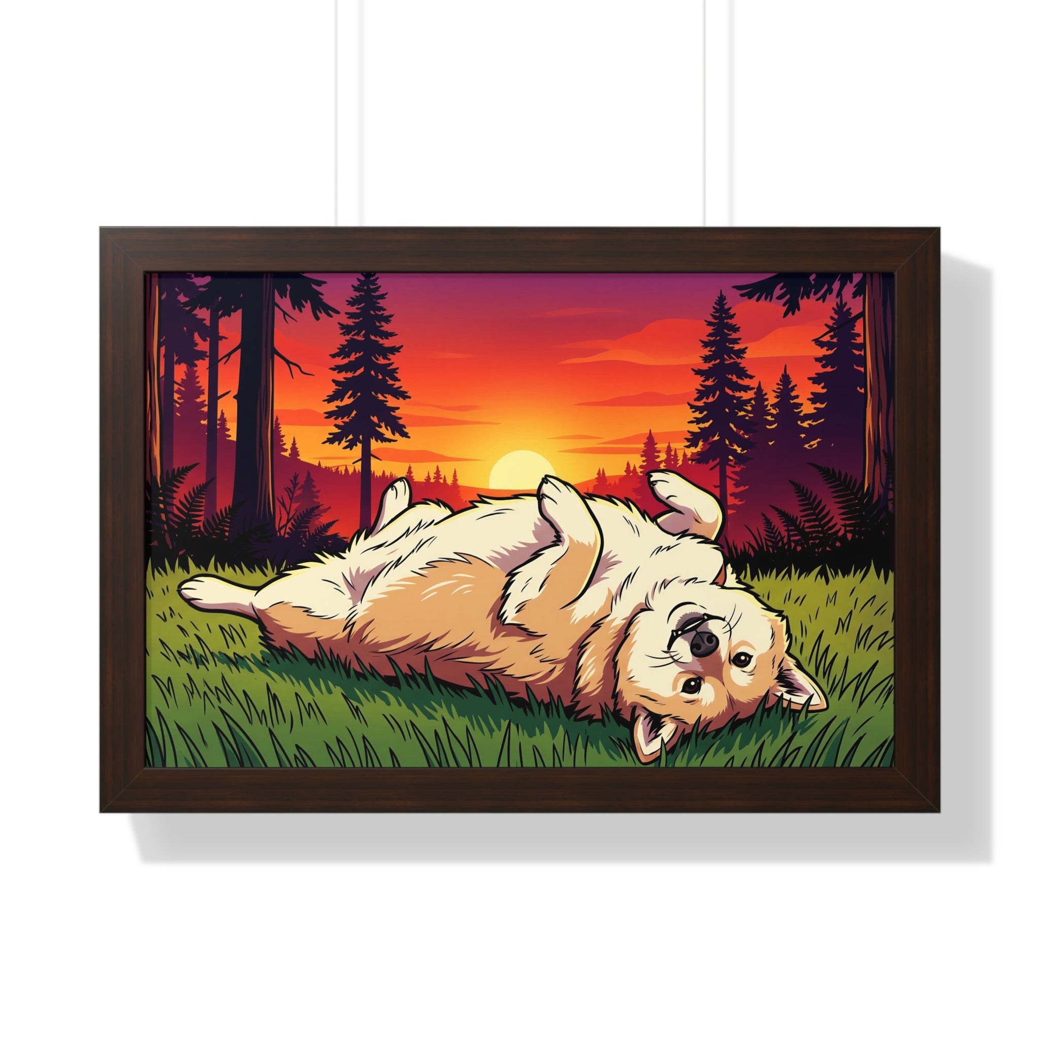 Cory the Corgi at Sunset Wall Art OnlyPaws