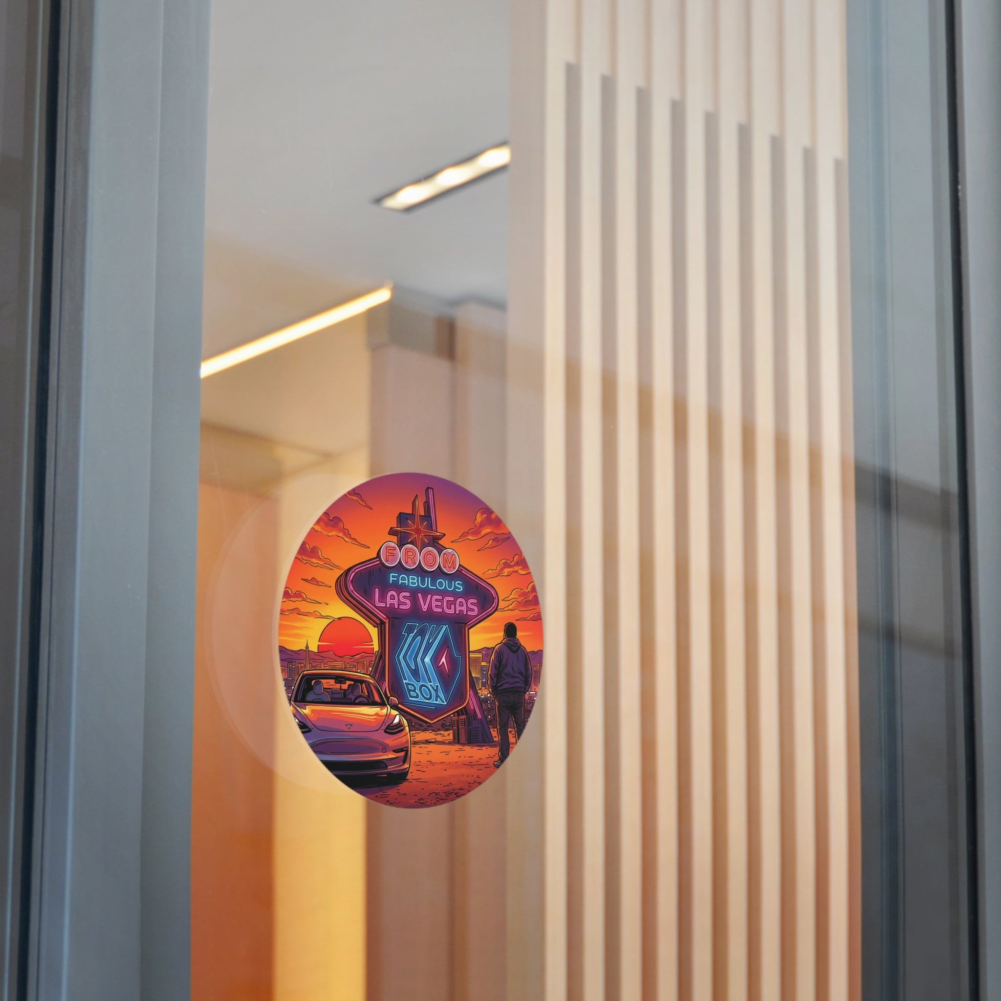 Round Vinyl Sticker — @TeslaToybox