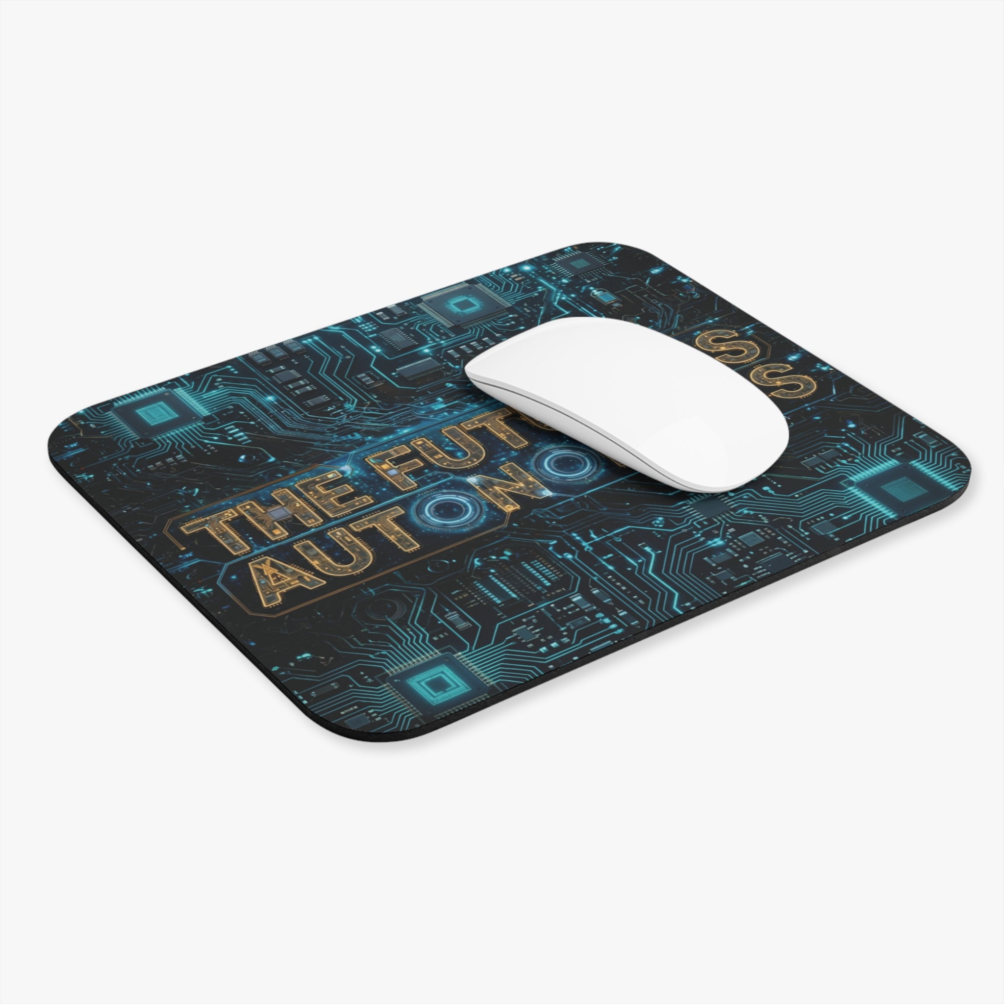 The Future Is Autonomous Mouse Pad — Tech Circuit Gaming Desk Mat