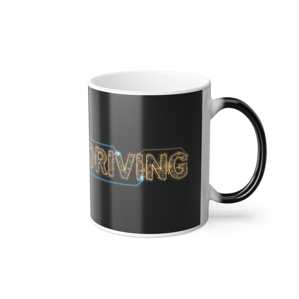 Color‑Changing Mug — "ROBOT'S DRIVING" Camera/Circuit Heat Reveal, 11oz