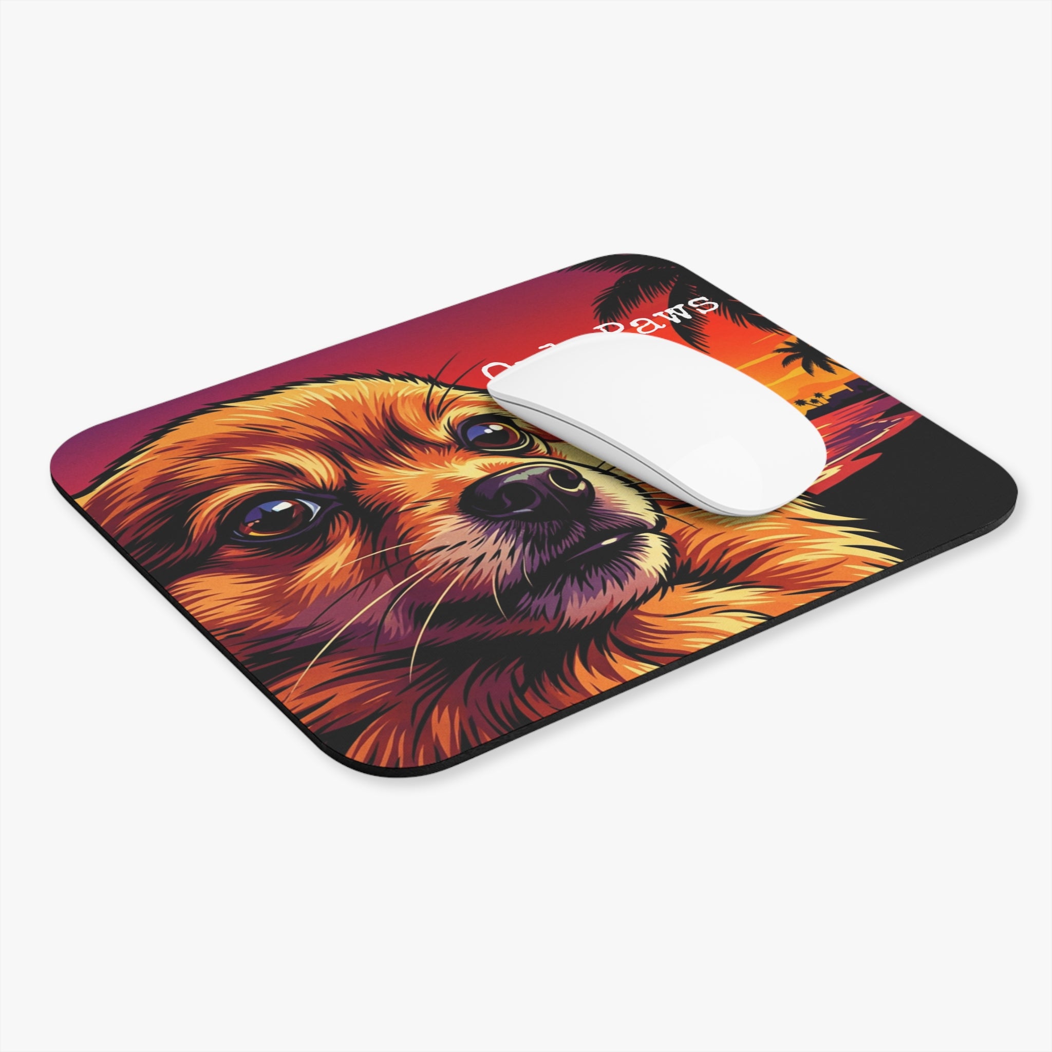 Dog Sunset Mouse Pad — 'OnlyPaws' Decorative Computer Desk Mat