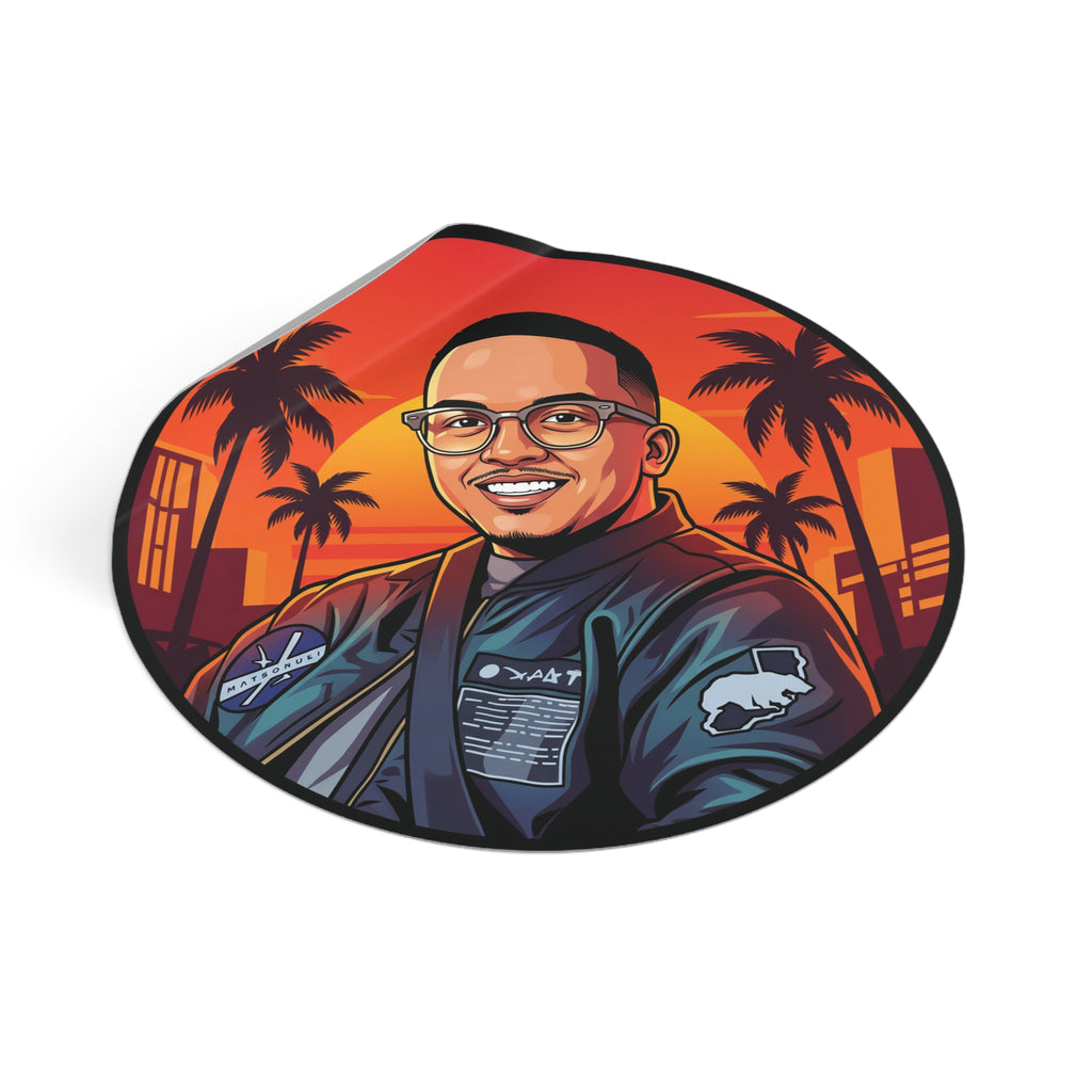 Round Vinyl Sticker — @that1evguyjay