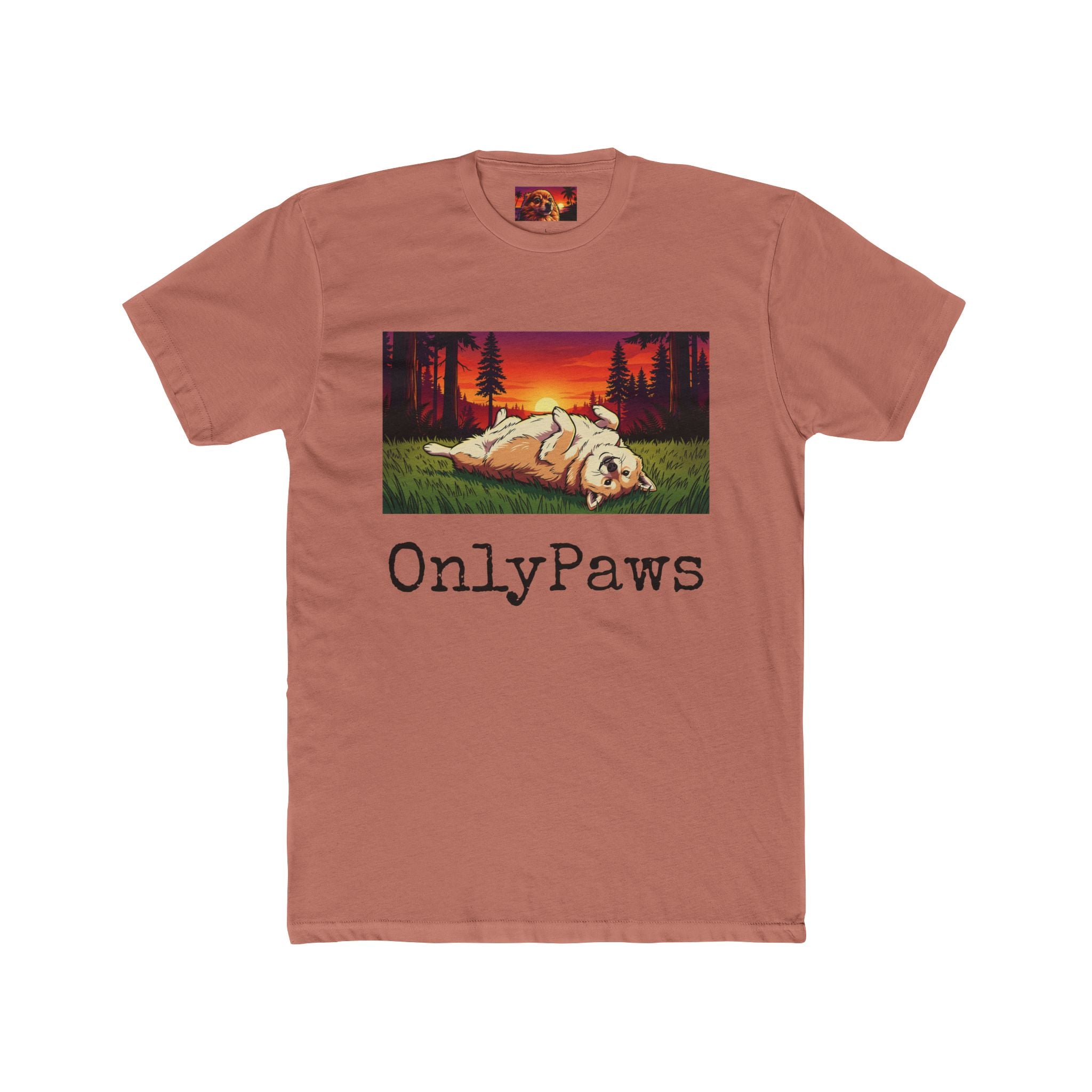 Cory the Corgi Edition OnlyPaws Sunset Dog T-Shirt