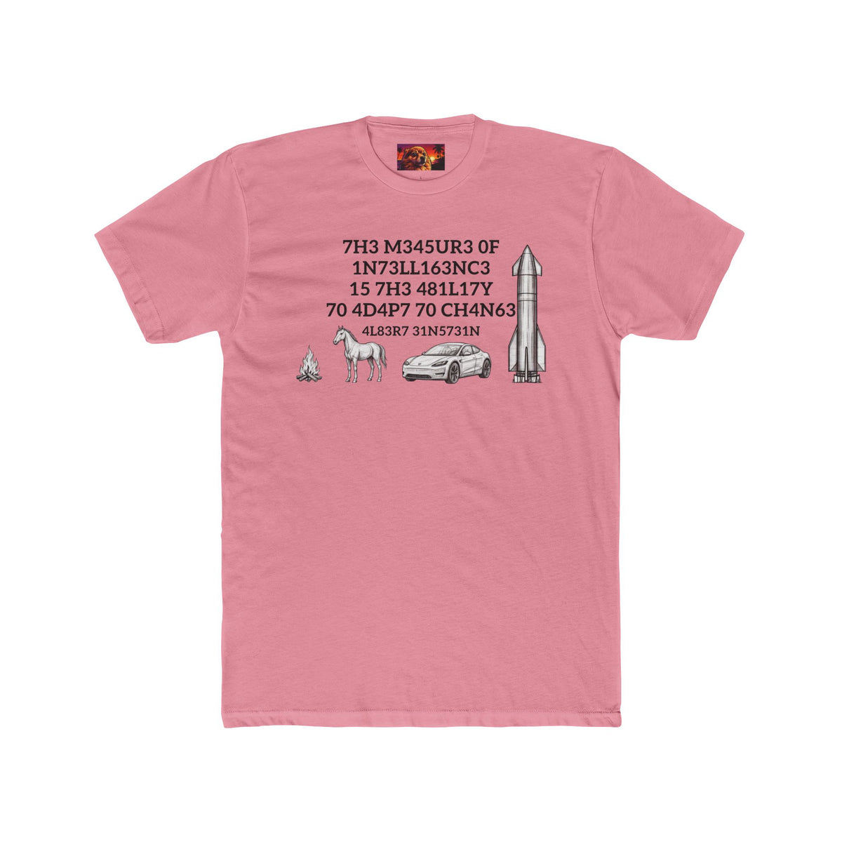 Measure of Intelligence Tee by SmokehBear, Solid Light Pink mockup 7