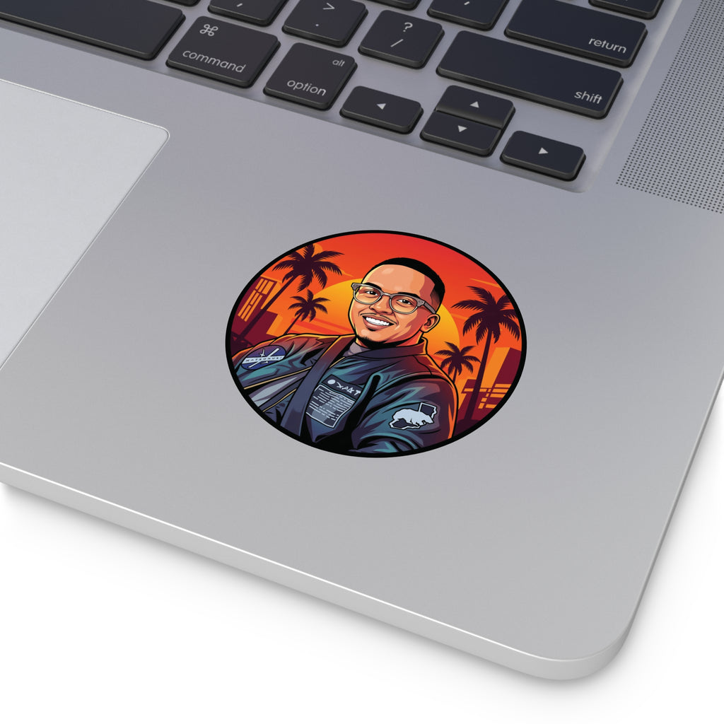 Round Vinyl Sticker — @that1evguyjay