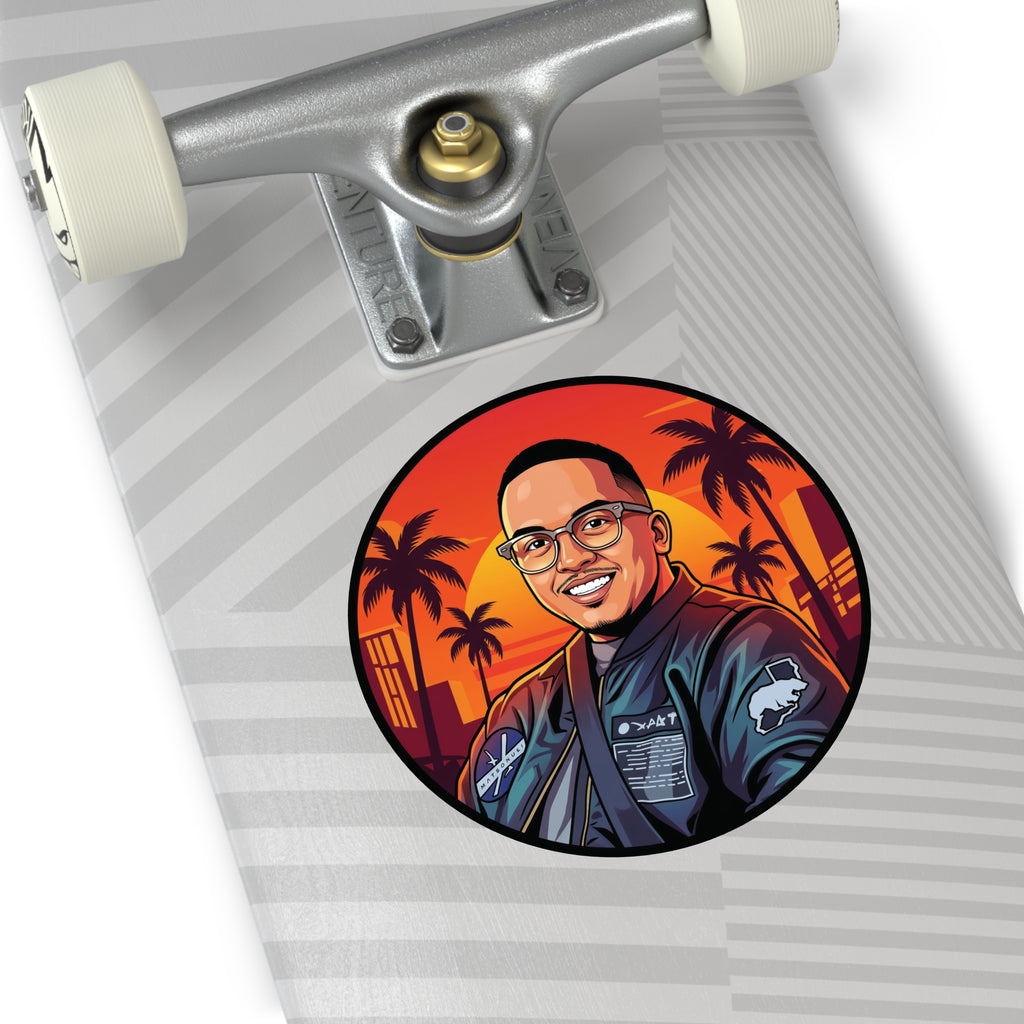 Round Vinyl Sticker — @that1evguyjay