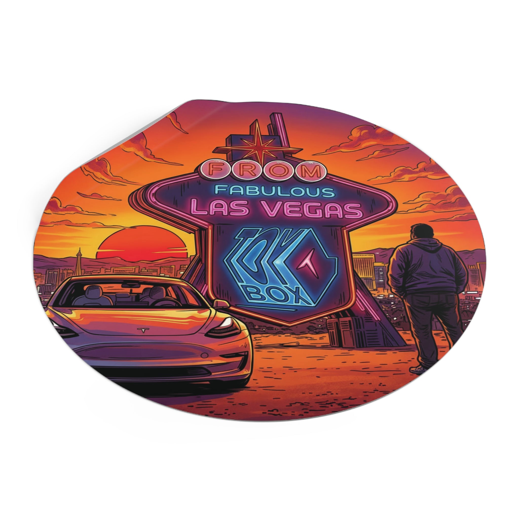 Round Vinyl Sticker — @TeslaToybox