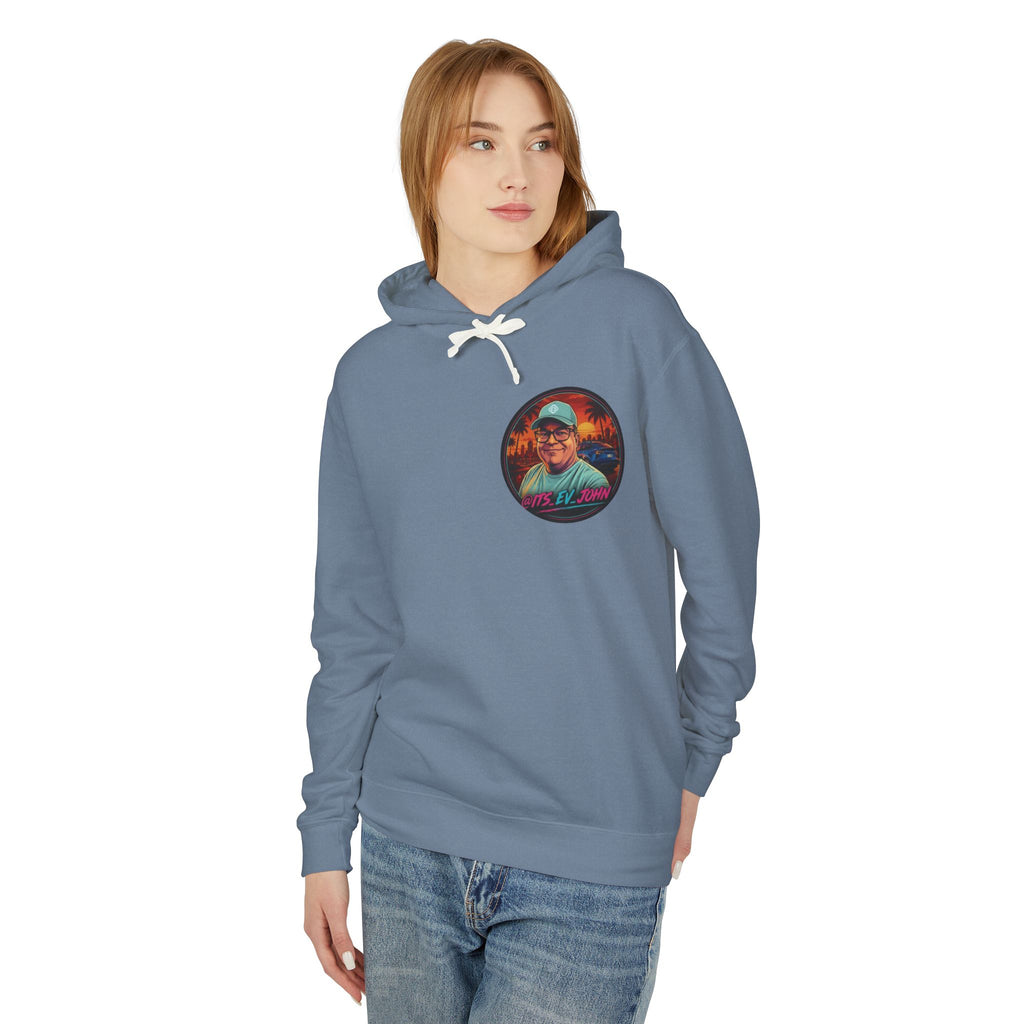 @Its_EV_John Hoodie — "Good Vibes. Full Charge."  Pullover (no pockets)