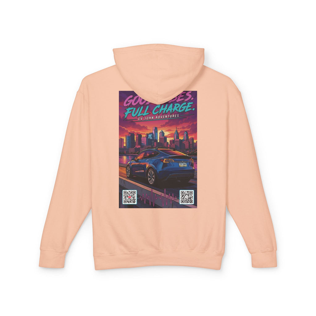 @Its_EV_John Hoodie — "Good Vibes. Full Charge."  Pullover (no pockets)