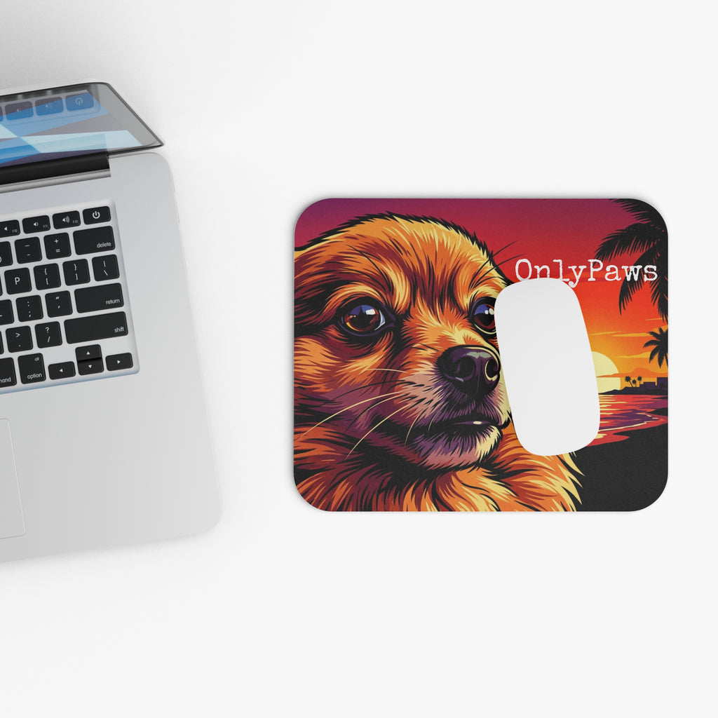 Dog Sunset Mouse Pad — 'OnlyPaws' Decorative Computer Desk Mat