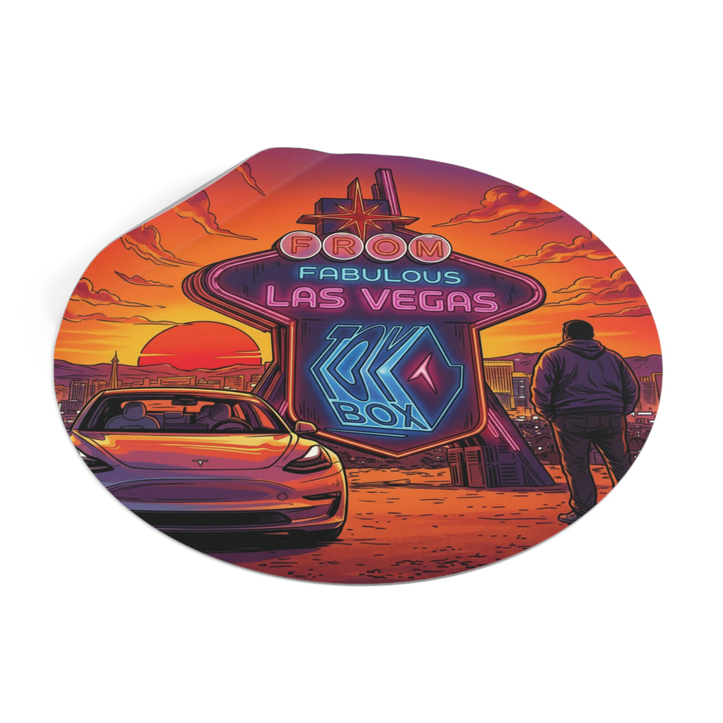 Round Vinyl Sticker — @TeslaToybox