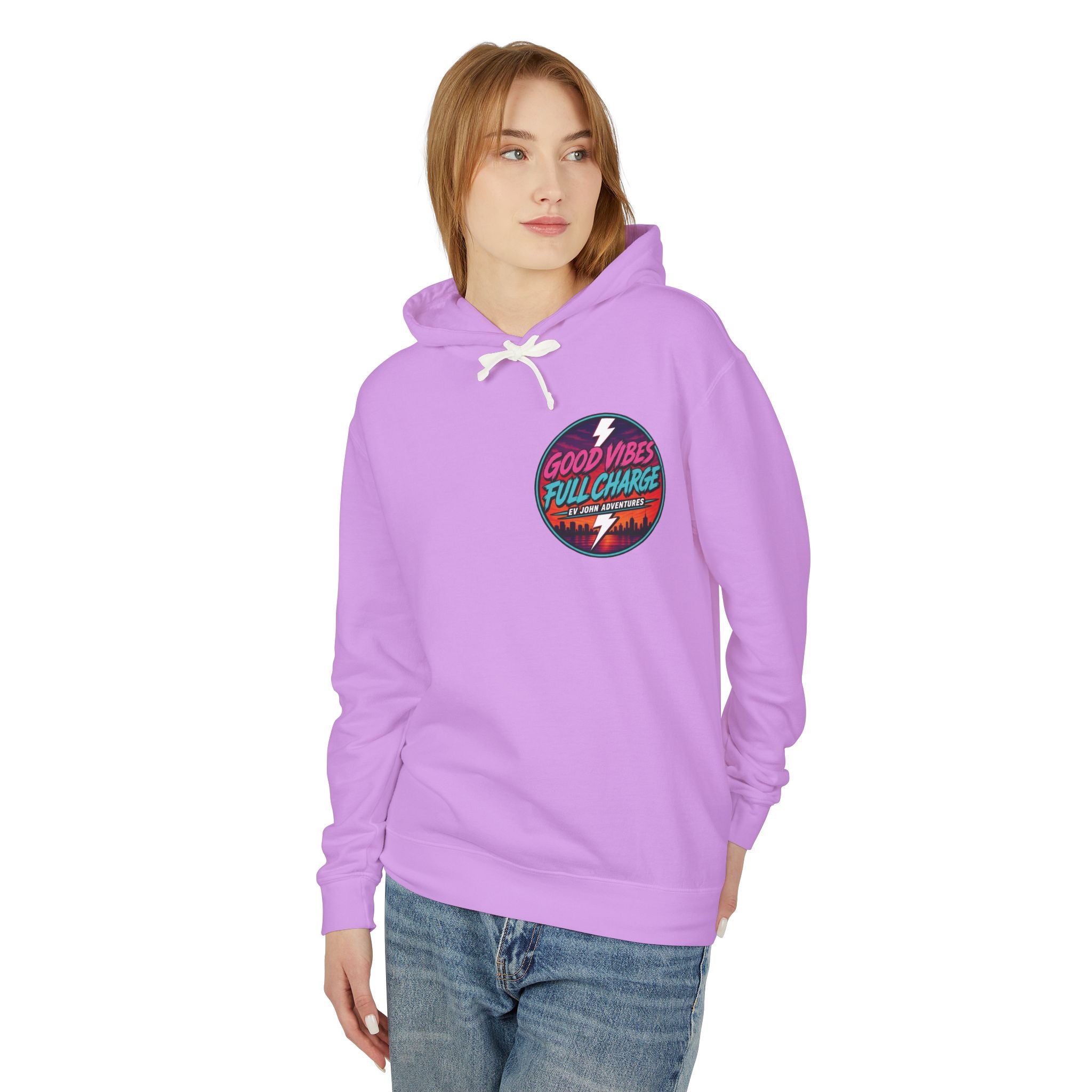 @Its_EV_John Hoodie — "Good Vibes. Full Charge."  Pullover (no pockets)