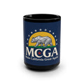 15oz Black Mug – MCGA "Make California Great Again" Geometric Bear Coffee Cup