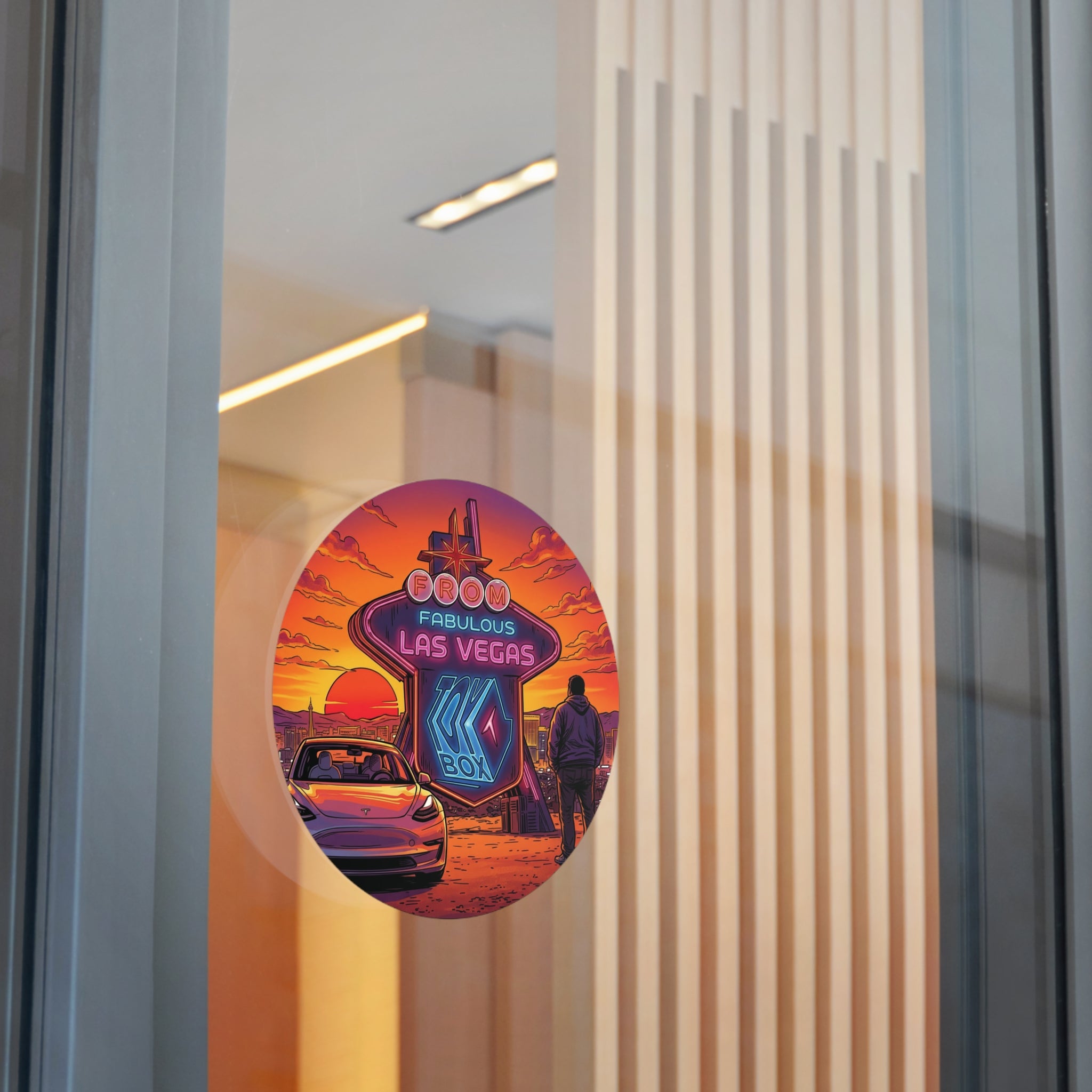 Round Vinyl Sticker — @TeslaToybox