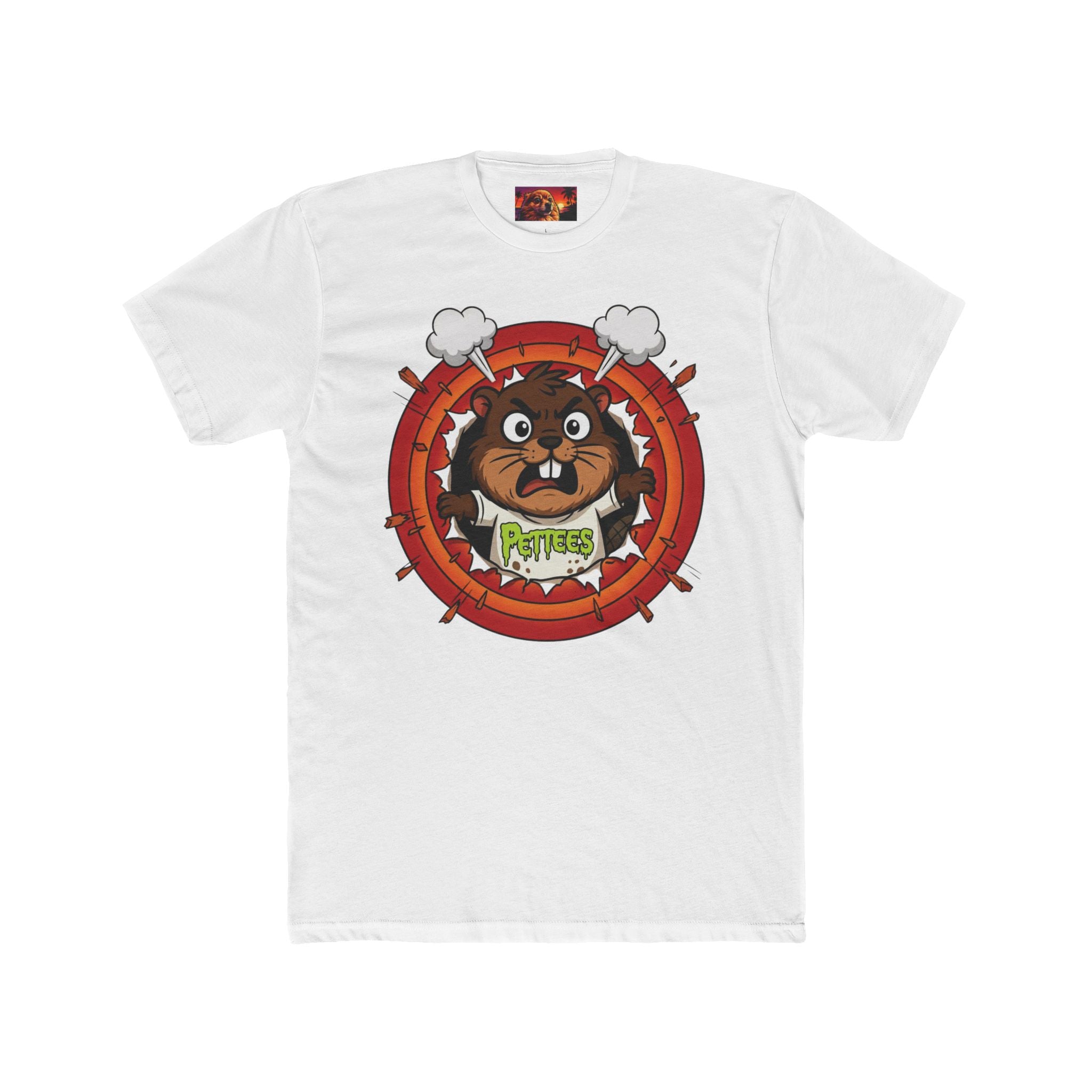 Pettees 'Petty the Beaver' Cartoon Graphic Tee — Retro Woodland Camp Shirt
