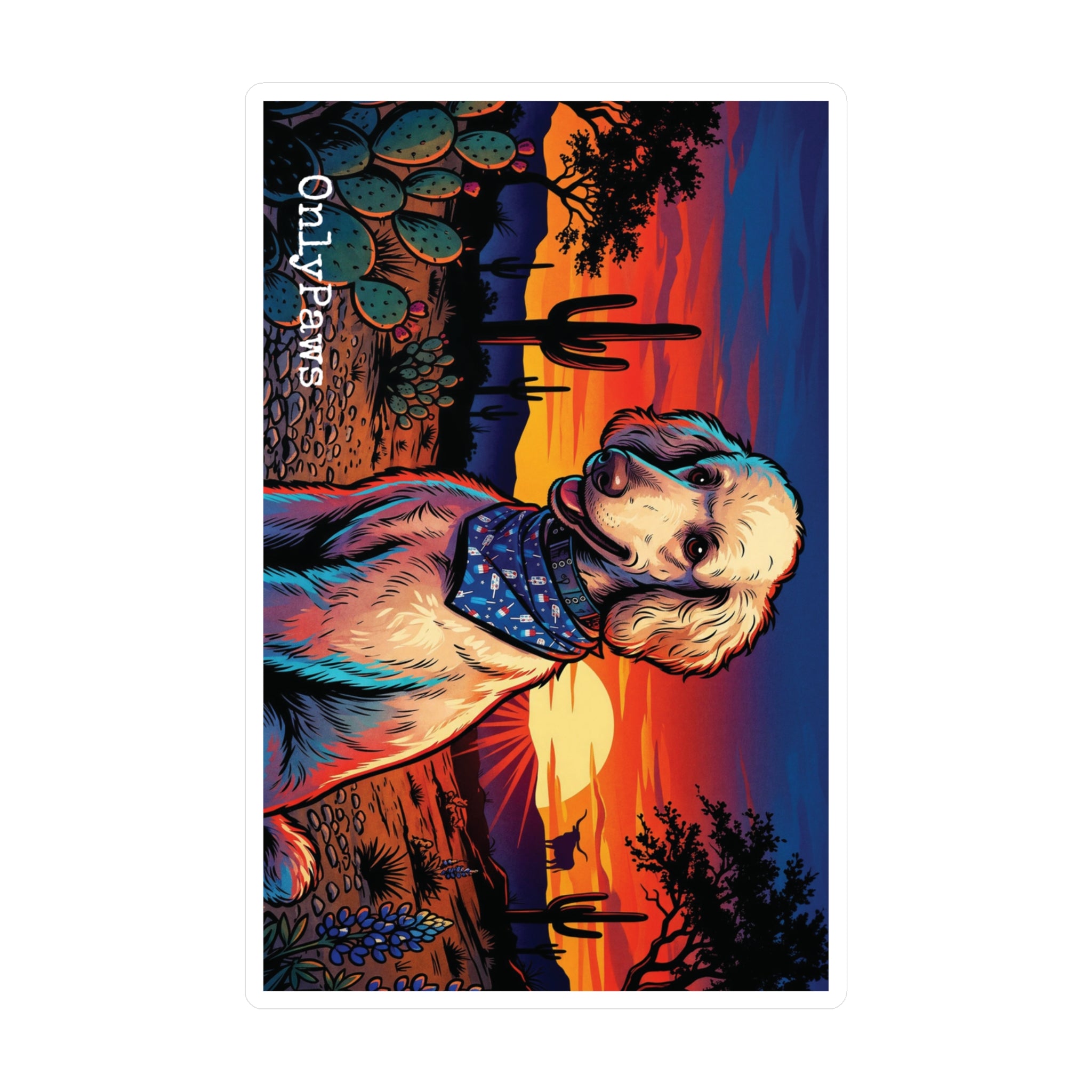 Siggie Edition Sunset Vinyl Decal — Kiss-Cut Dog Sticker (OnlyPaws)