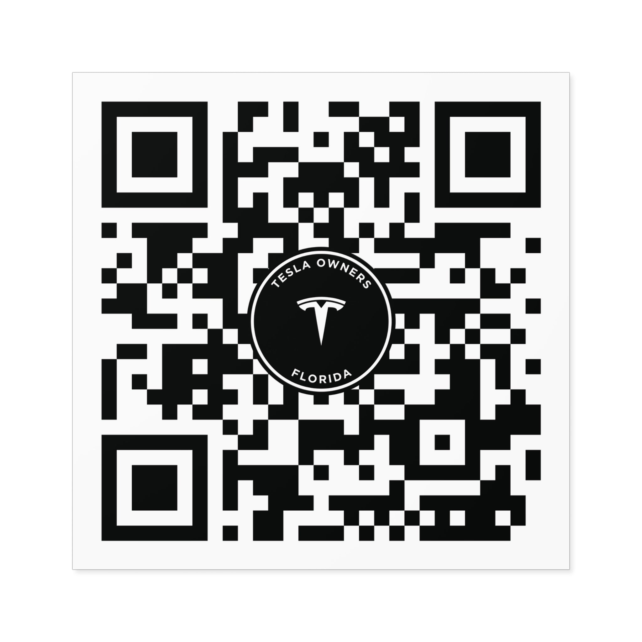 Tesla Owners Florida Join QR stickers (Indoor/Outdoor)