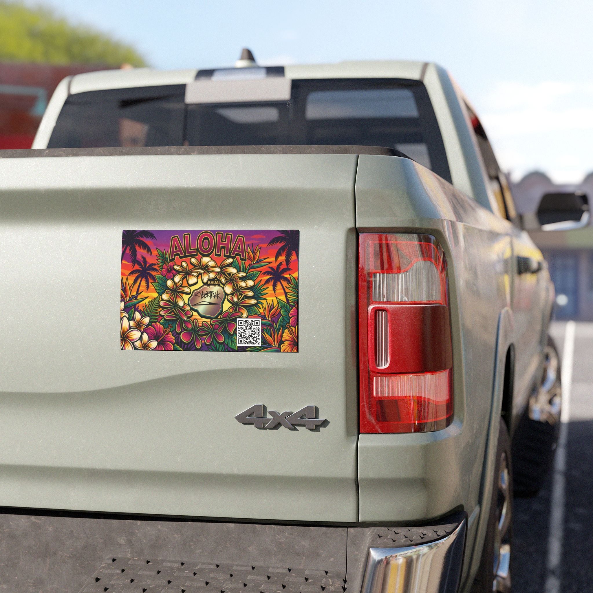 Aloha @kauai_renatus Car Magnet - Hawaiian Sunset Plumeria Lei Design