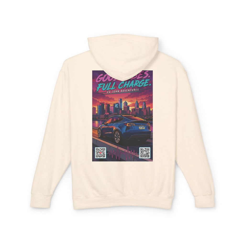 @Its_EV_John Hoodie — "Good Vibes. Full Charge."  Pullover (no pockets)