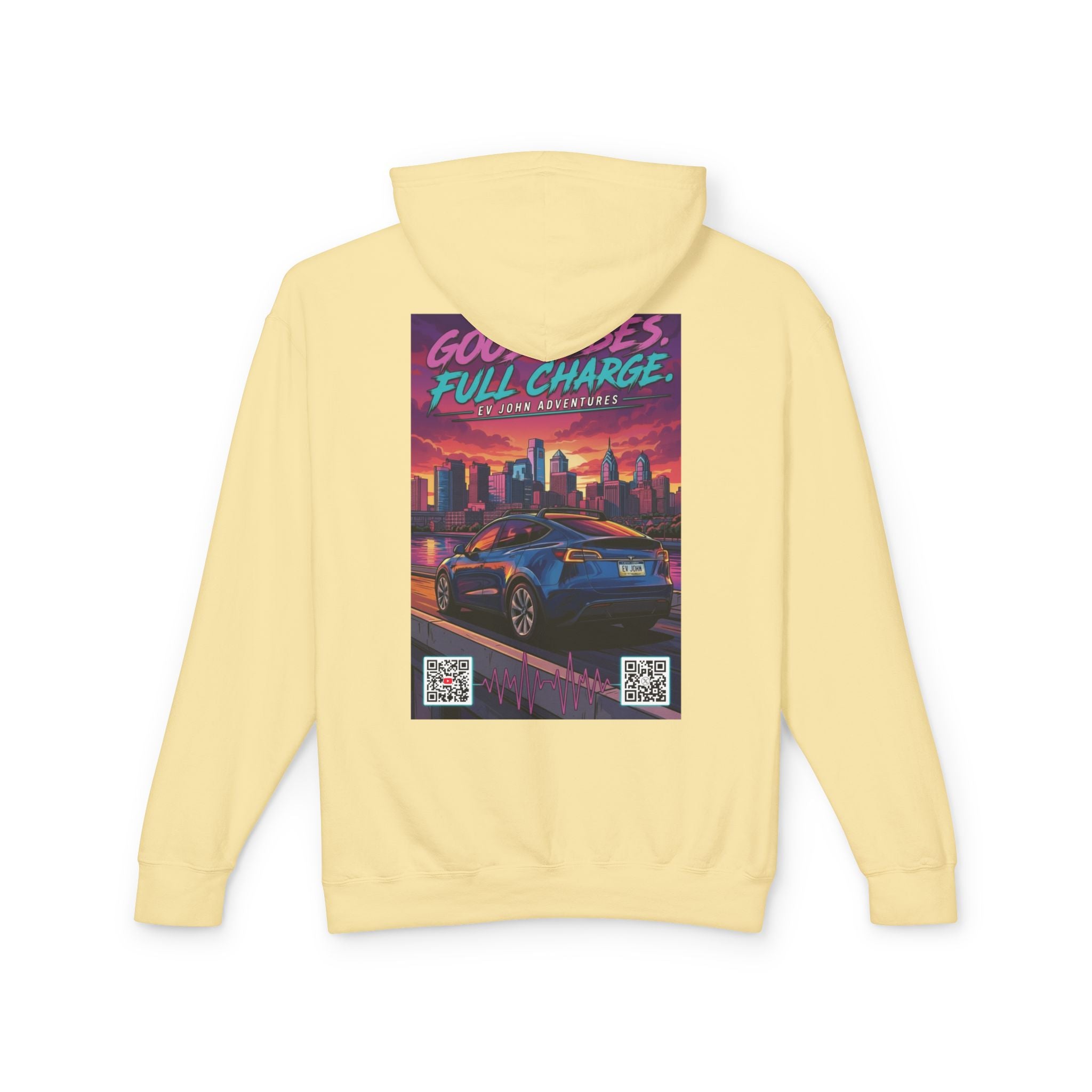 @Its_EV_John Hoodie — "Good Vibes. Full Charge."  Pullover (no pockets)