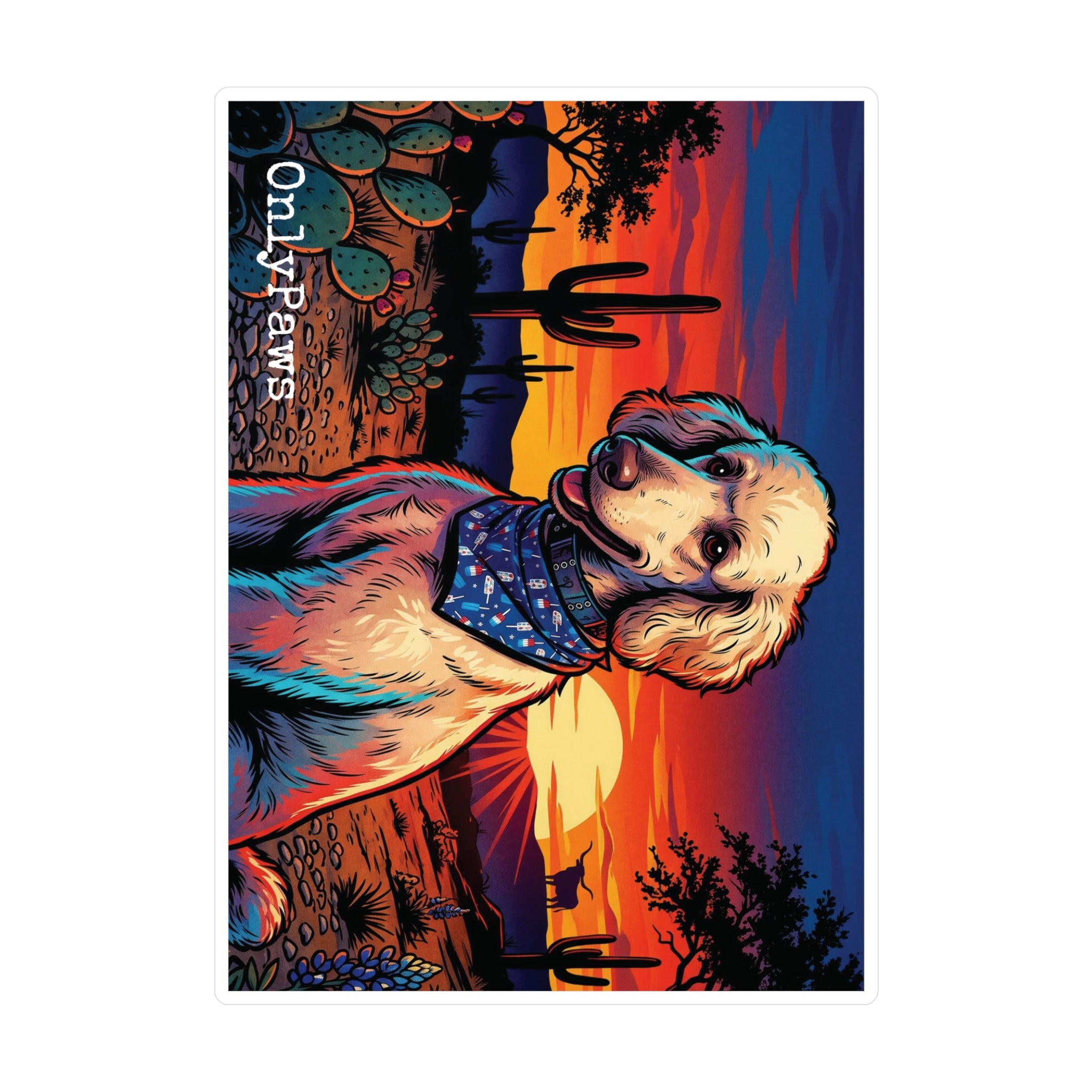 Siggie Edition Sunset Vinyl Decal — Kiss-Cut Dog Sticker (OnlyPaws)