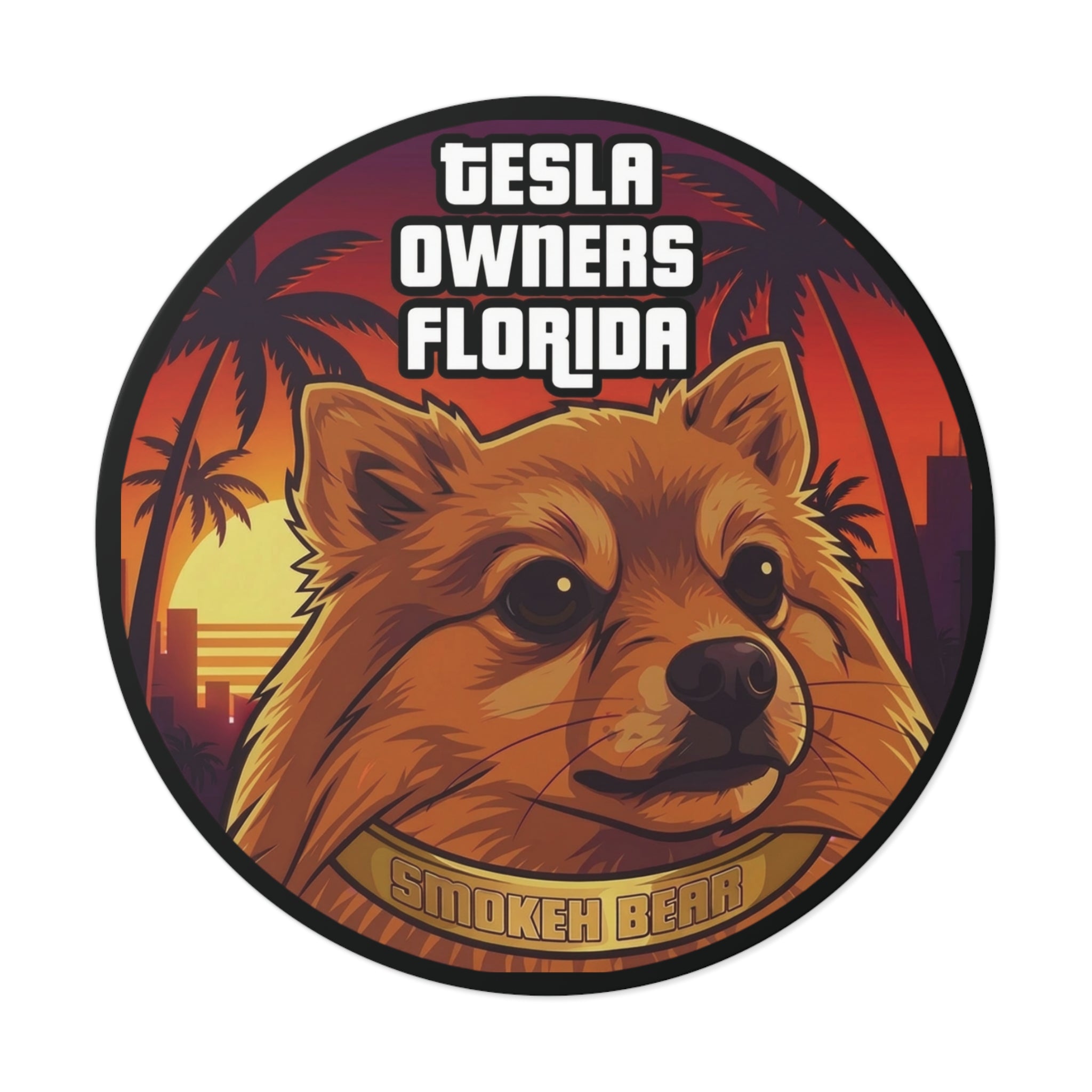 Round Vinyl Sticker — "SmokehBear"