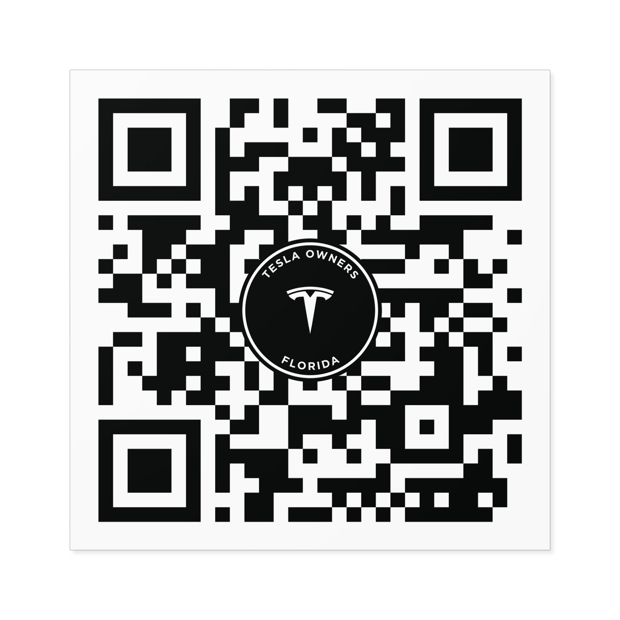 Tesla Owners Florida Join QR stickers (Indoor/Outdoor)