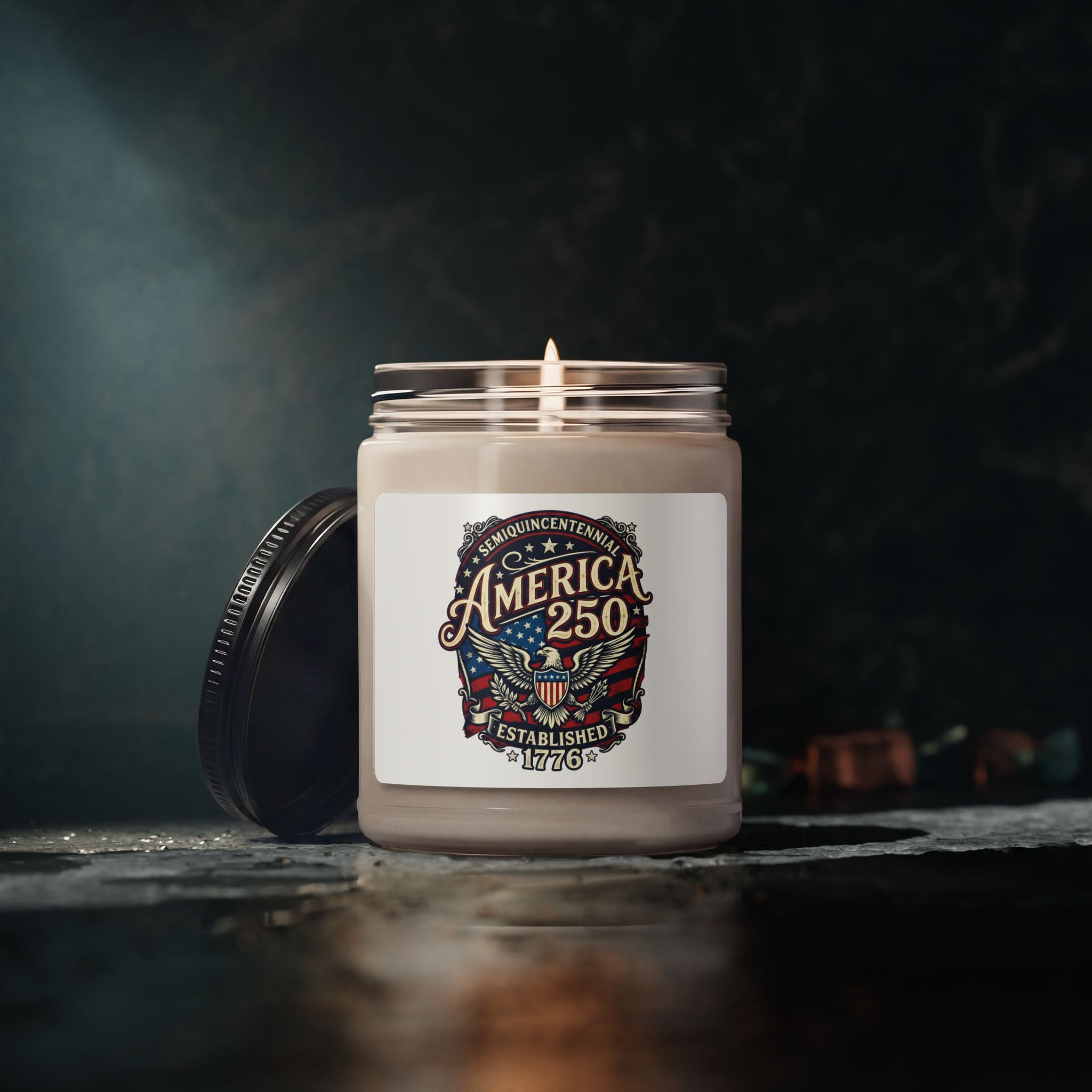 America 250 Scented Soy Candle – Patriotic 1776 Anniversary Jar (9oz)