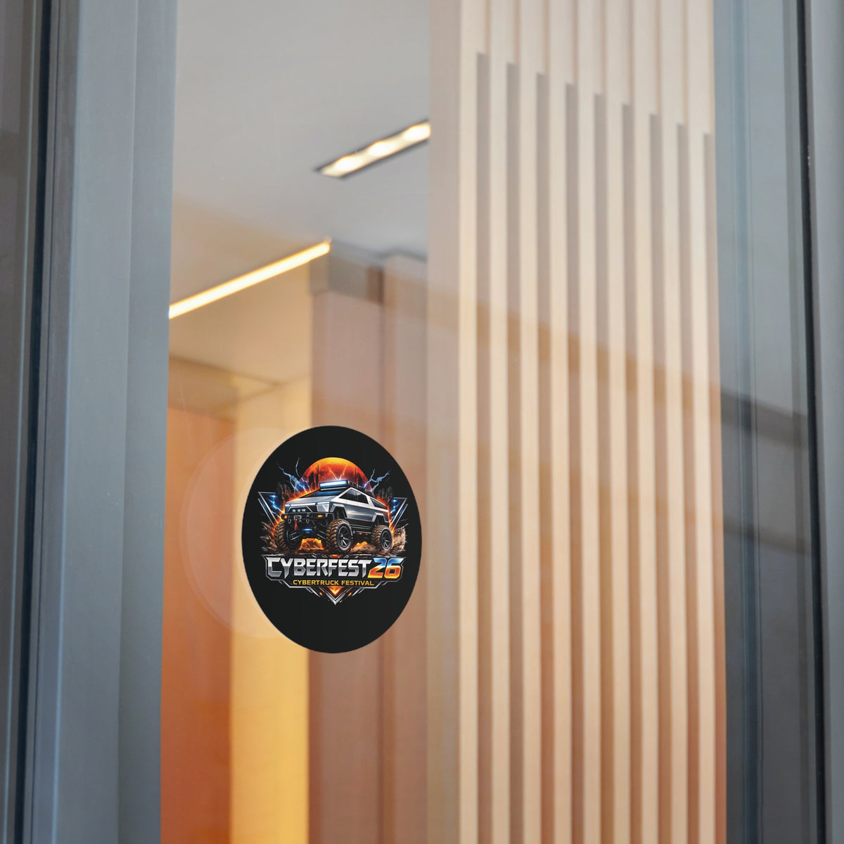 CYBERFEST '26 Round Vinyl Sticker — Official CyberFest Merch by SmokehBear – 5" × 5", front view