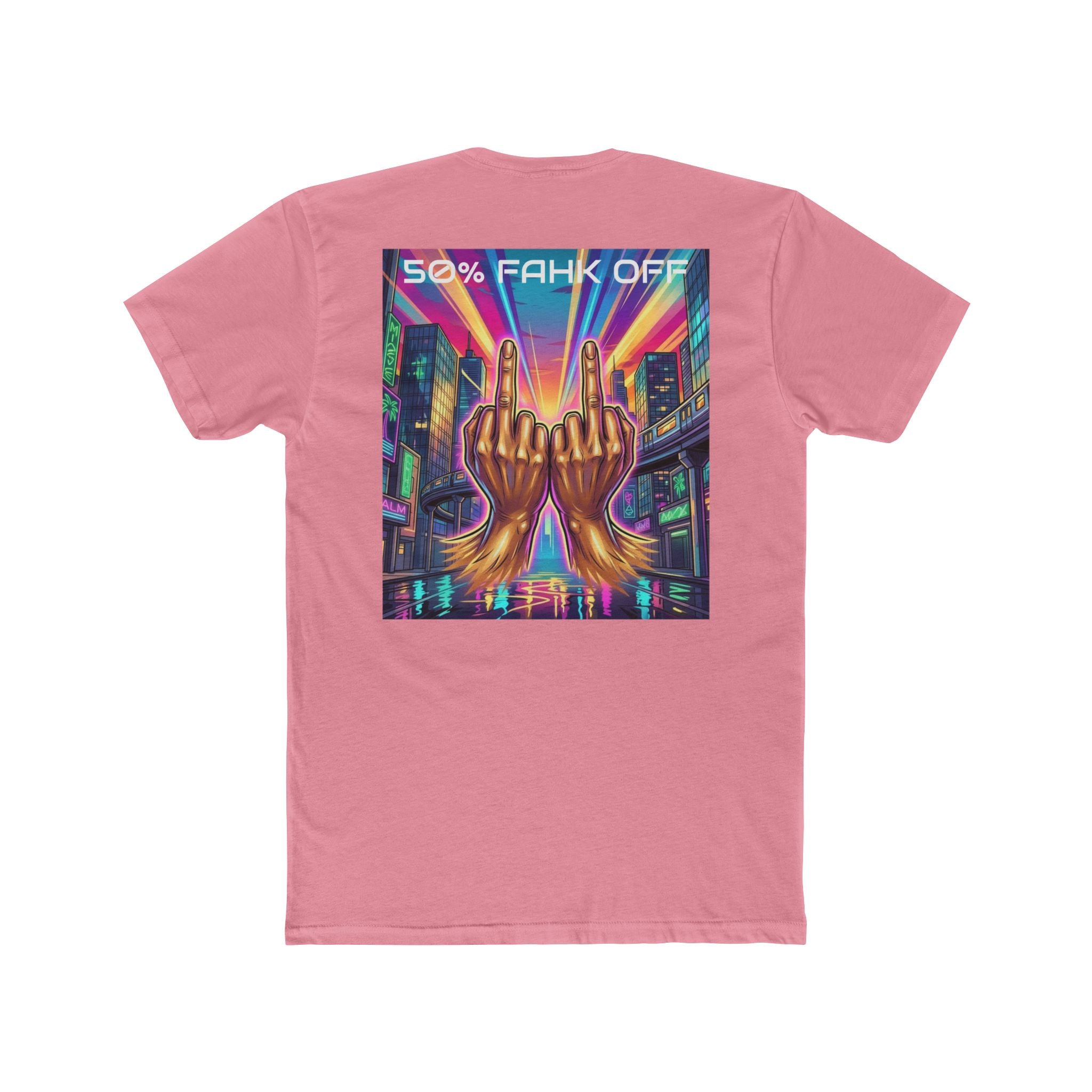 Namaste/Middle Finger Tee — "50% Namaste / 50% FAHK Off" Urban Yoga Tee