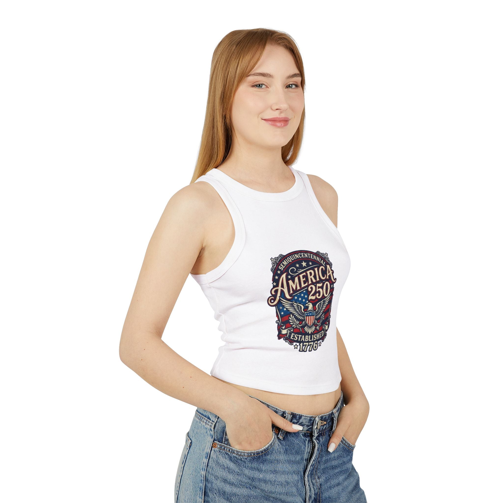 Ladies' America 250 Tank Top — Patriotic 1776 Vintage