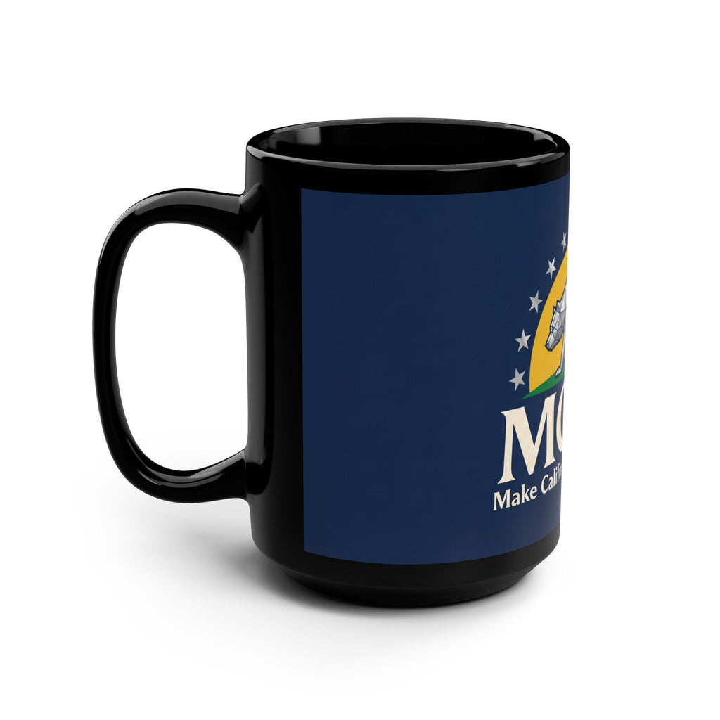 15oz Black Mug – MCGA "Make California Great Again" Geometric Bear Coffee Cup