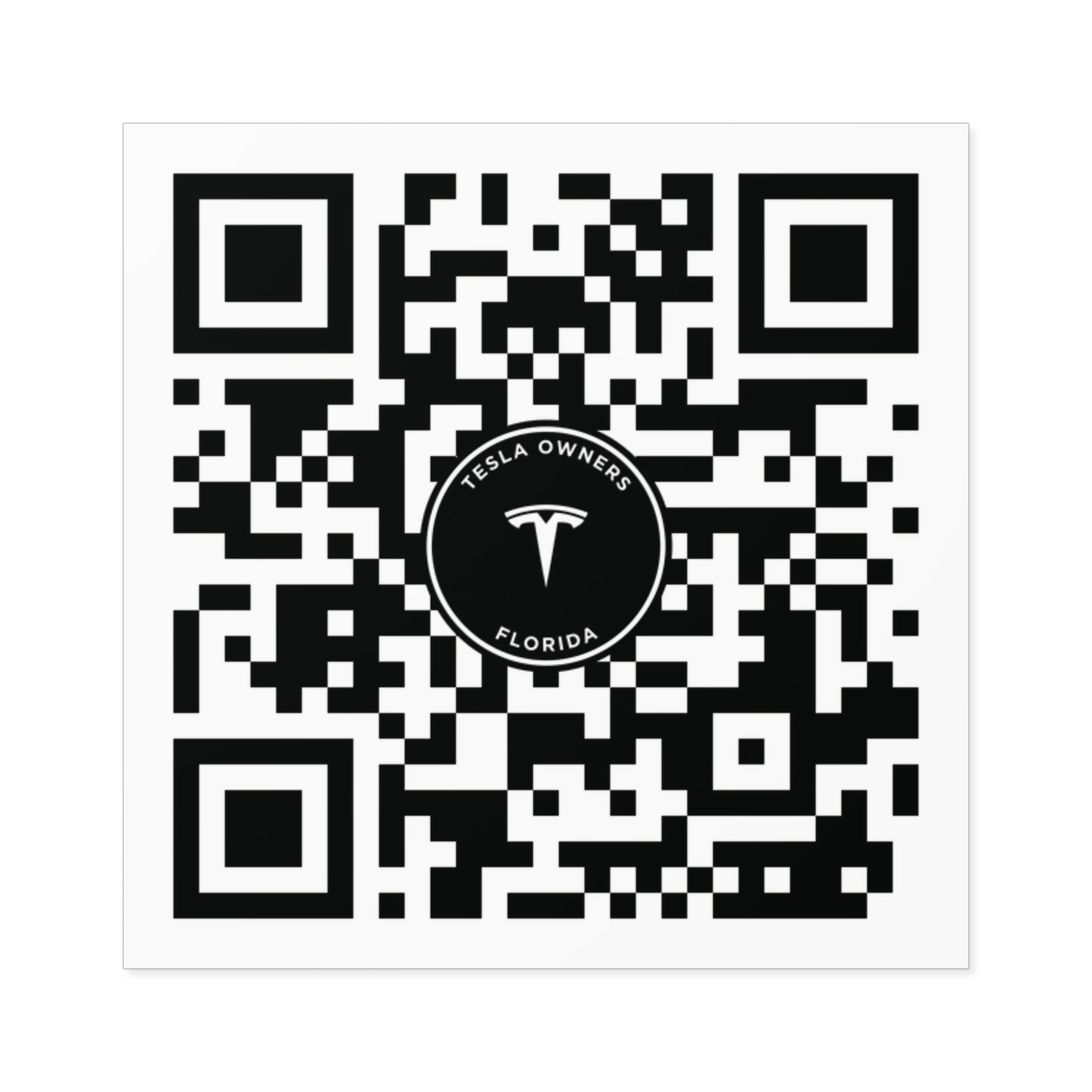 Tesla Owners Florida Join QR stickers (Indoor/Outdoor)