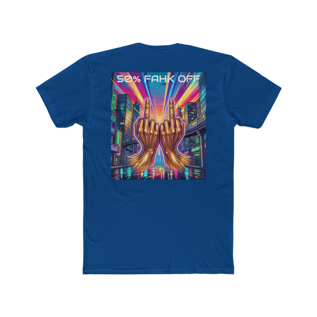 Namaste/Middle Finger Tee — "50% Namaste / 50% FAHK Off" Urban Yoga Tee
