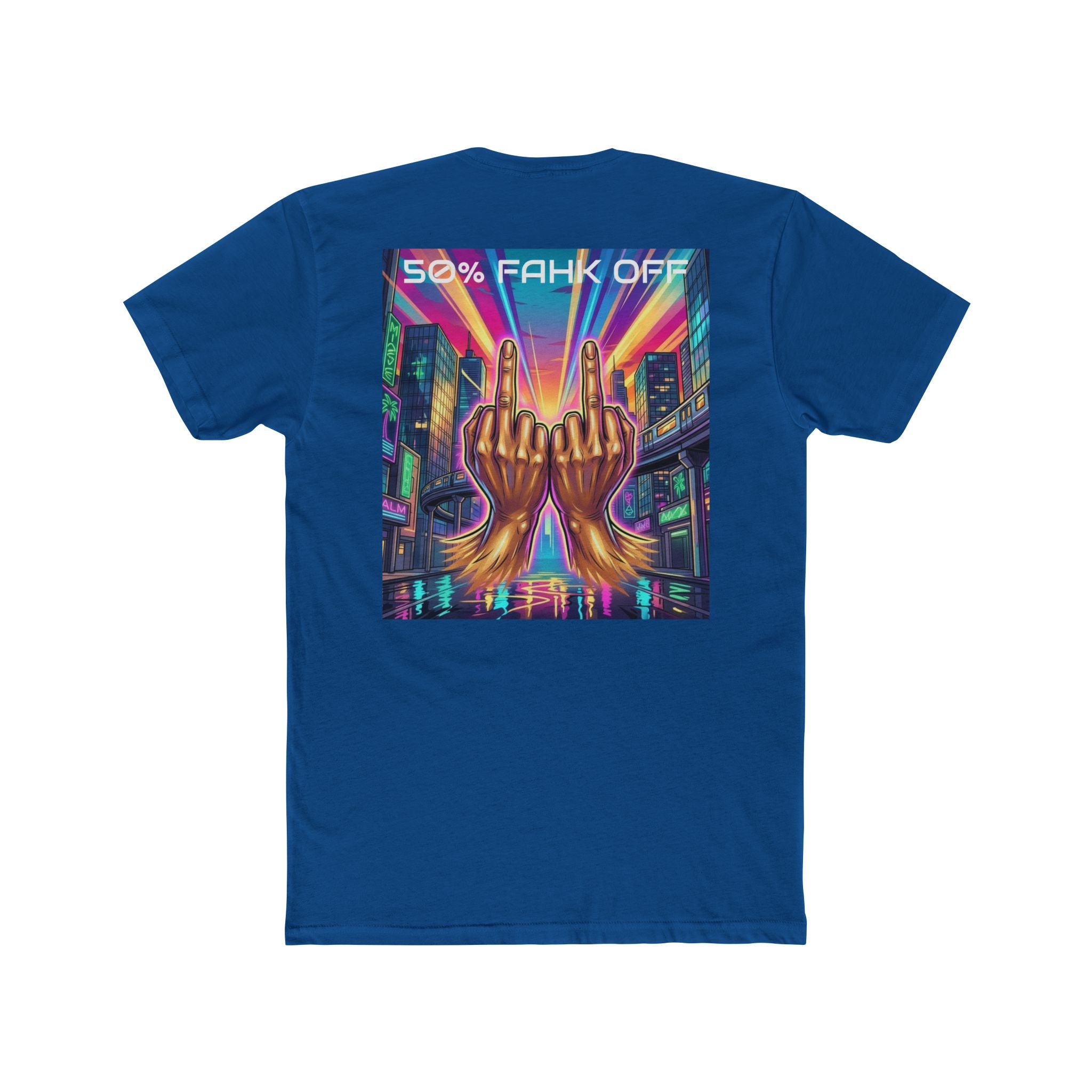 Namaste/Middle Finger Tee — "50% Namaste / 50% FAHK Off" Urban Yoga Tee