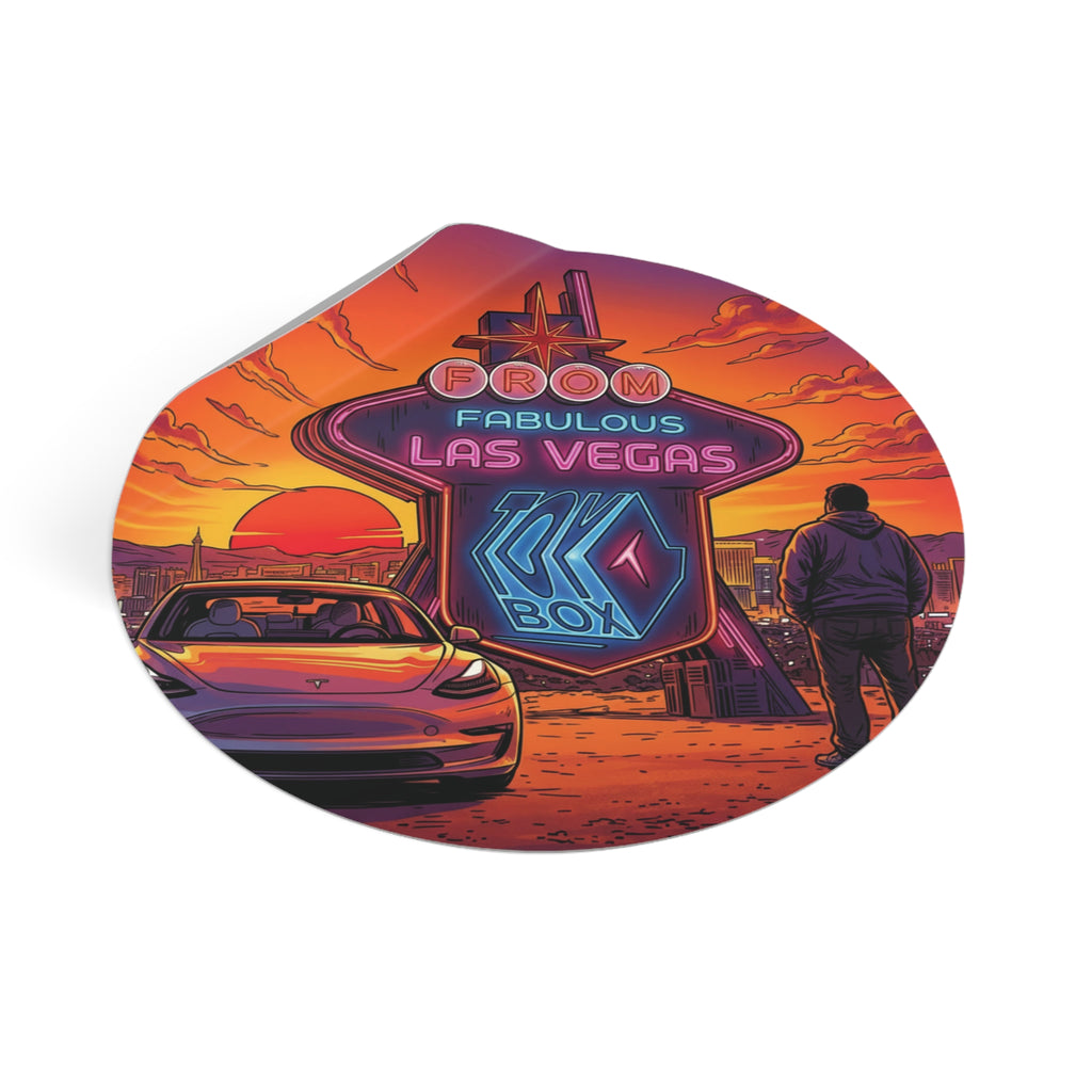 Round Vinyl Sticker — @TeslaToybox
