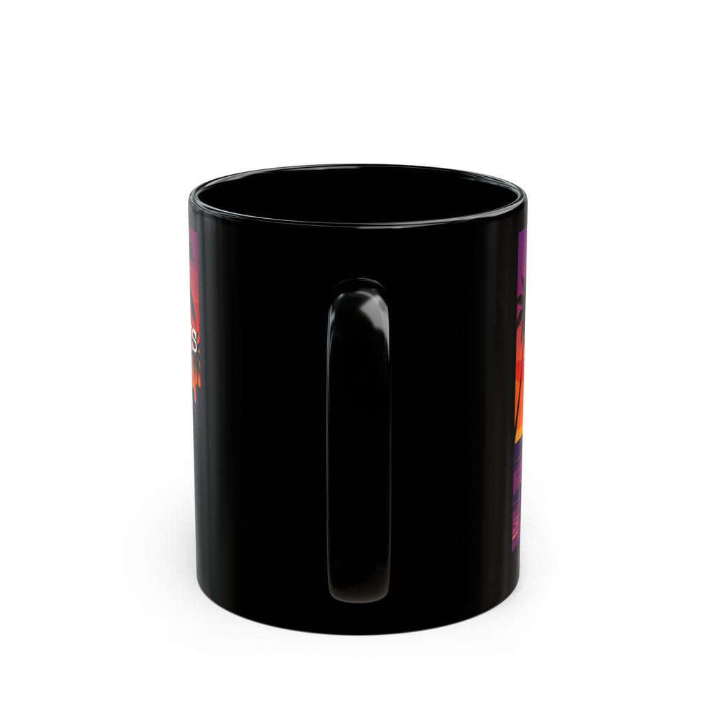 OnlyPaws Sunset Dog Mug — Black Ceramic Coffee Cup (11oz/15oz)