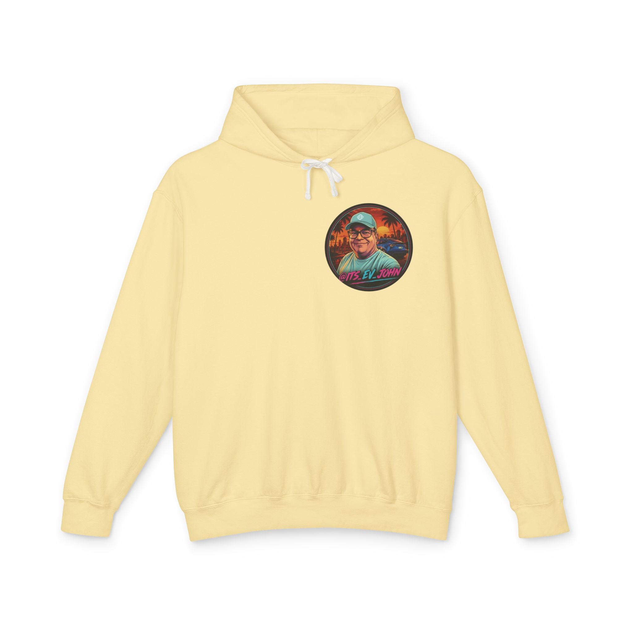 @Its_EV_John Hoodie — "Good Vibes. Full Charge."  Pullover (no pockets)