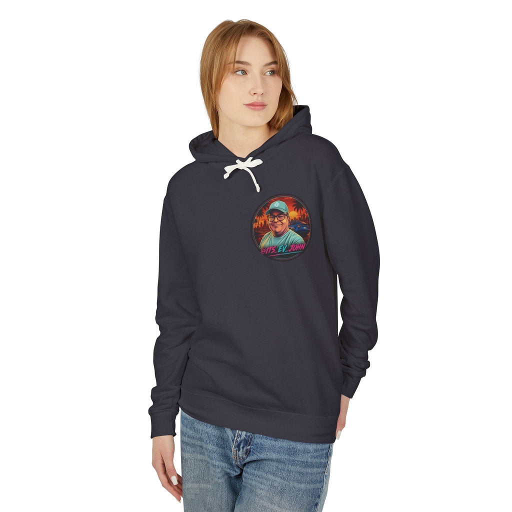 @Its_EV_John Hoodie — "Good Vibes. Full Charge."  Pullover (no pockets)