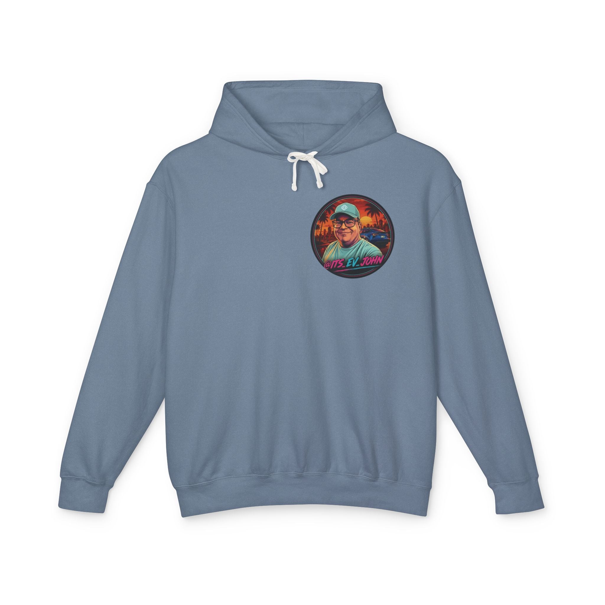 @Its_EV_John Hoodie — "Good Vibes. Full Charge."  Pullover (no pockets)