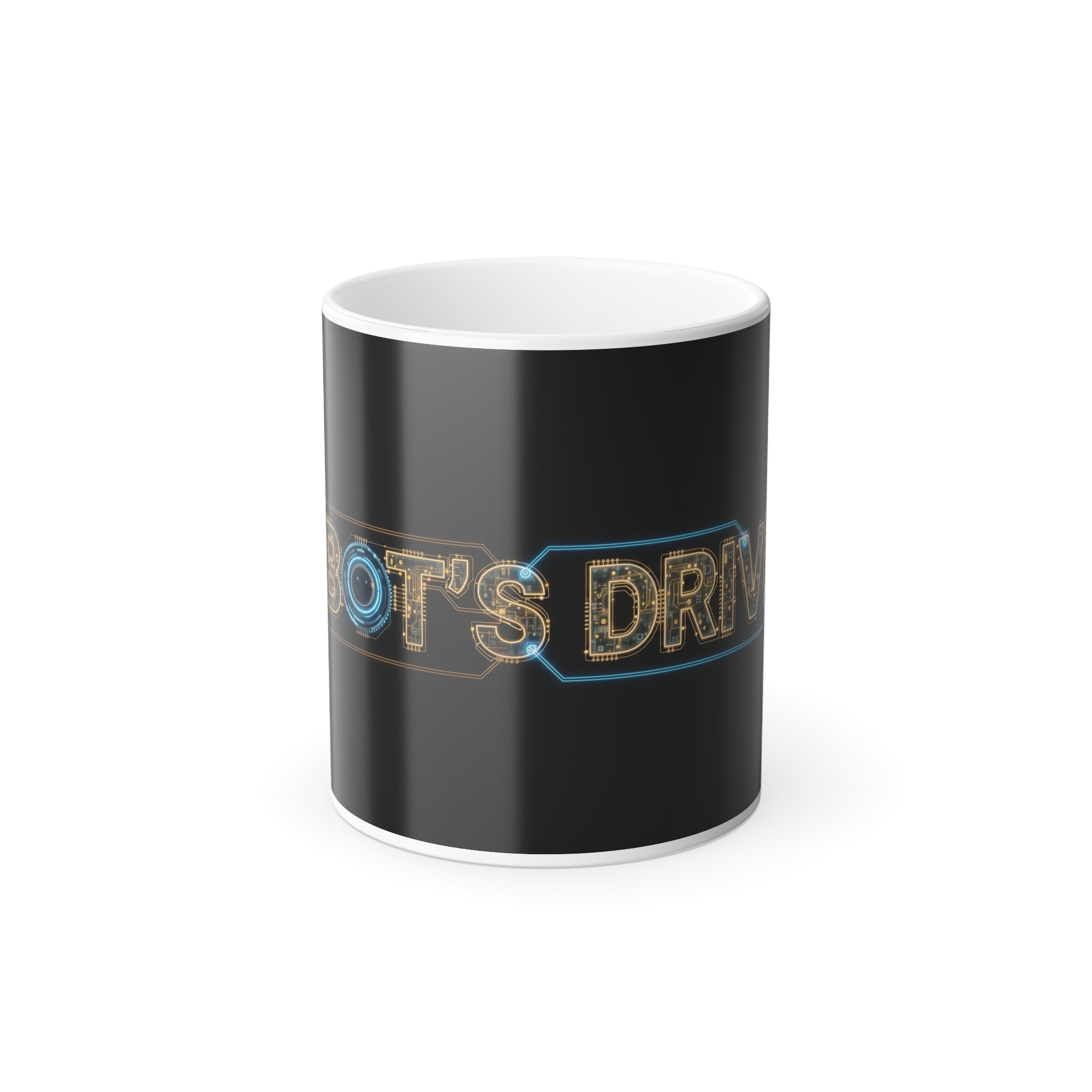 Color‑Changing Mug — "ROBOT'S DRIVING" Camera/Circuit Heat Reveal, 11oz