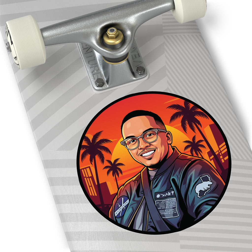 Round Vinyl Sticker — @that1evguyjay