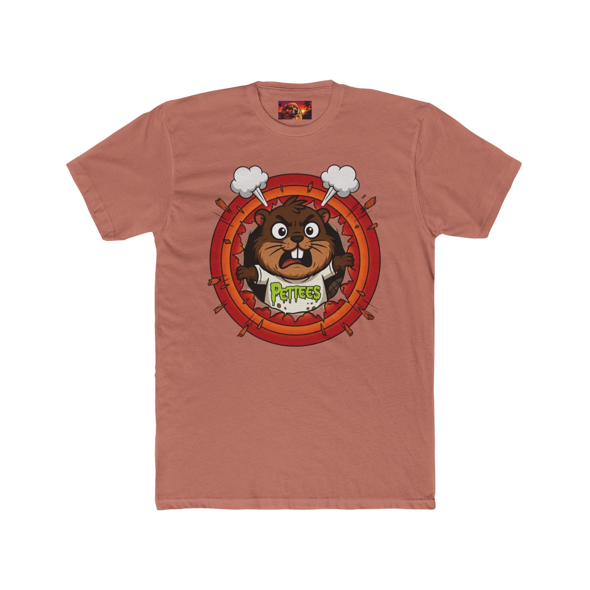 Pettees 'Petty the Beaver' Cartoon Graphic Tee — Retro Woodland Camp Shirt