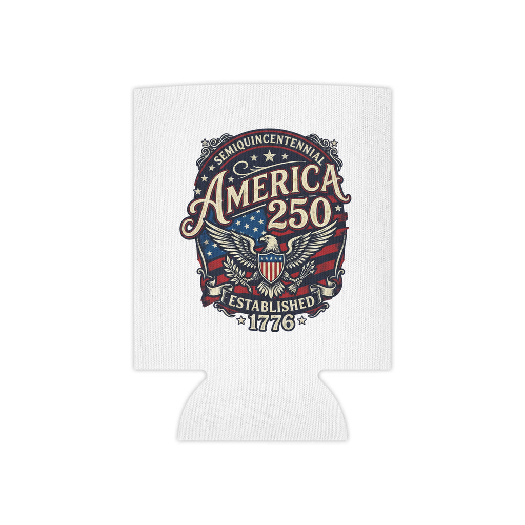 America 250 Can Cooler – Patriotic 1776 Semiquincentennial Beer Koozie