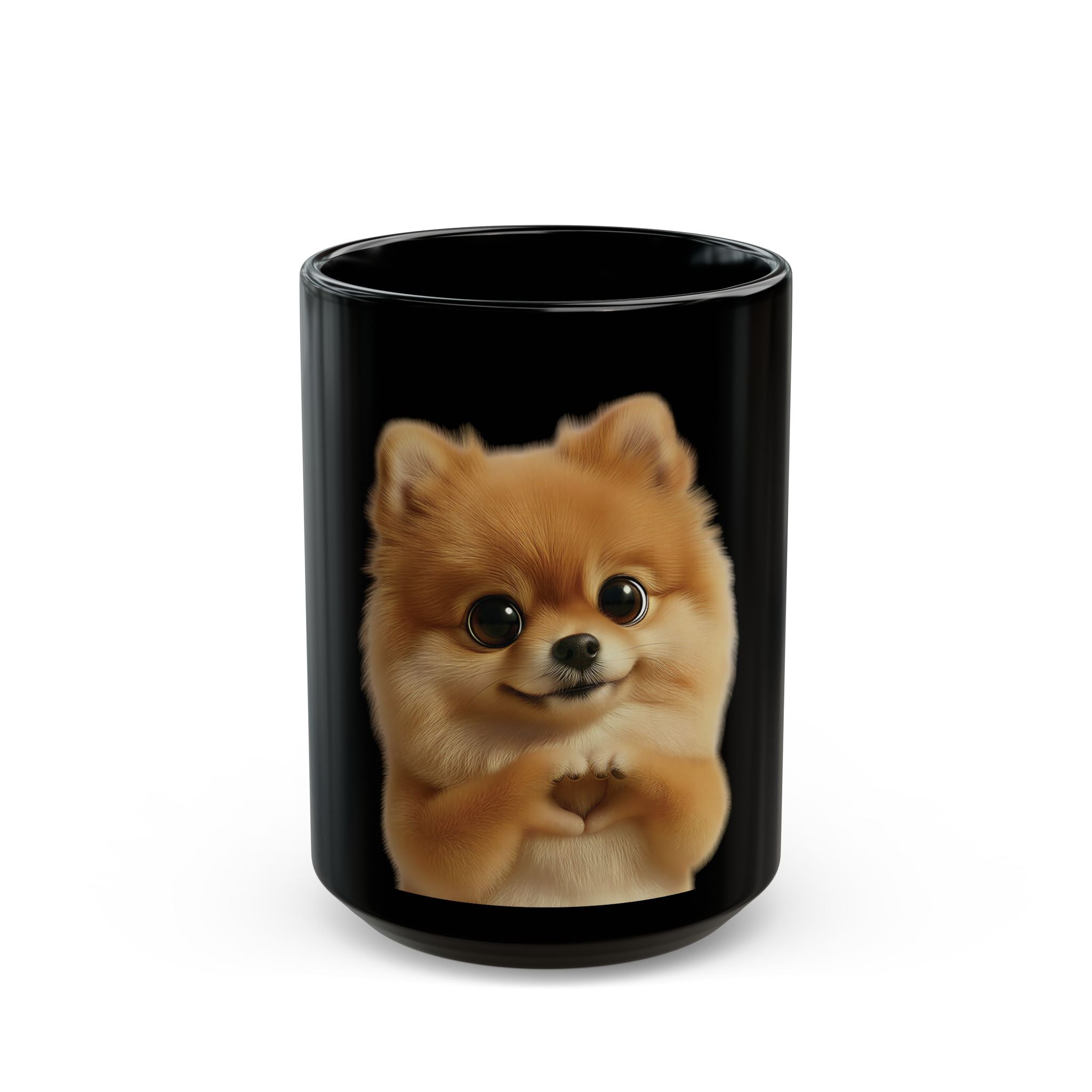 Cute Pomeranian Heart Mug — Lil' Bear Dog Coffee Cup (11oz, 15oz)