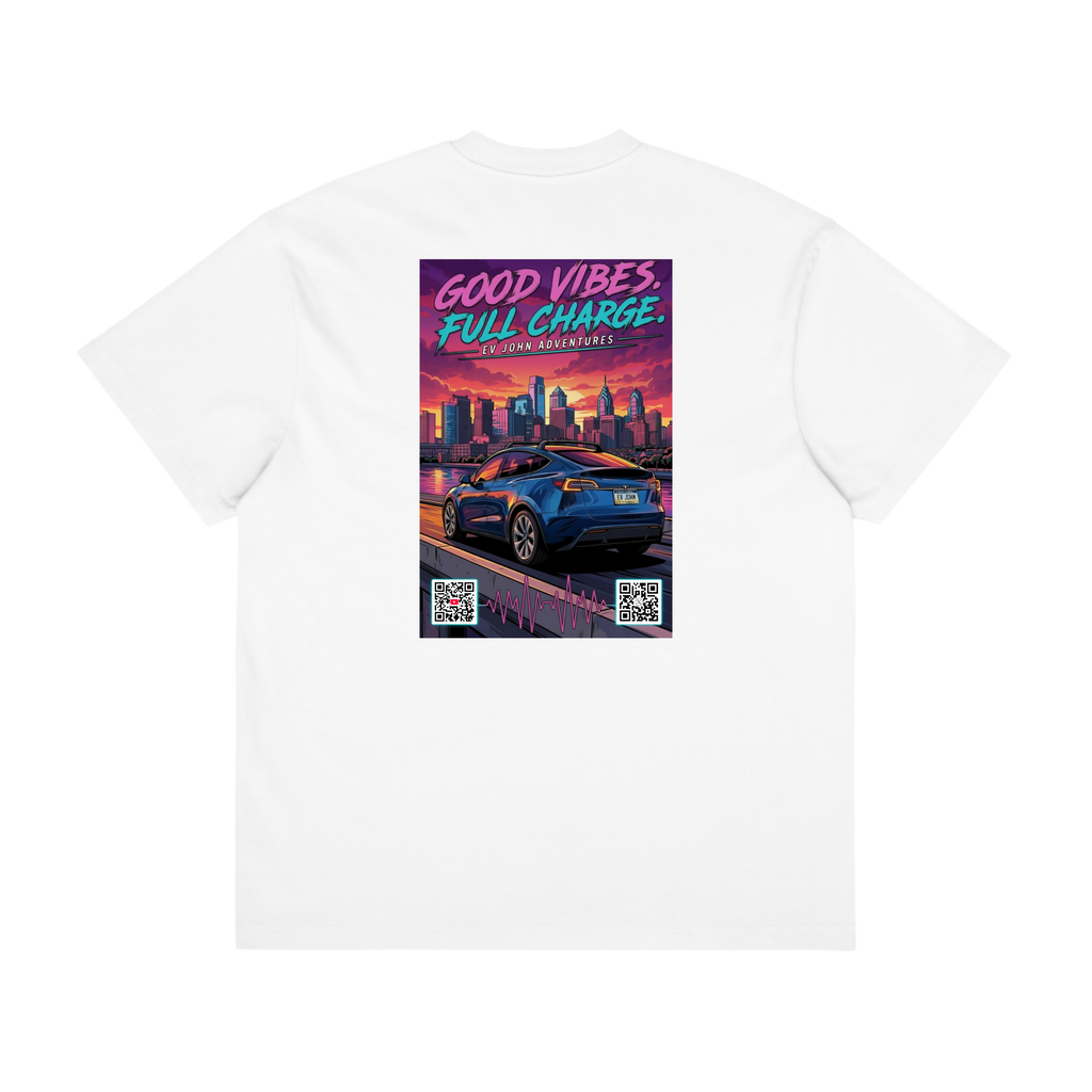 Its_EV_John Box Tee — Good Vibes. Full Charge.